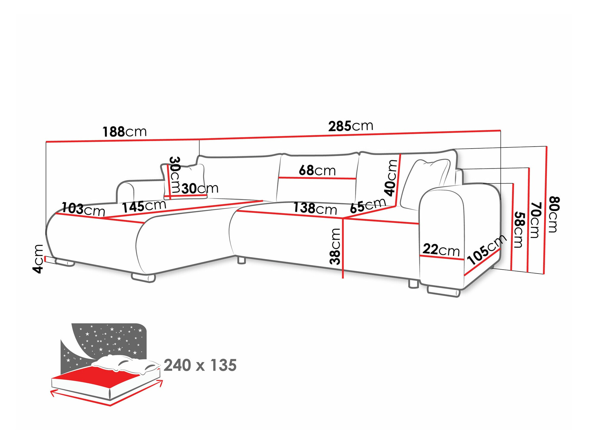 Sofá rinconero Comfivo 410 (Poso 110)
