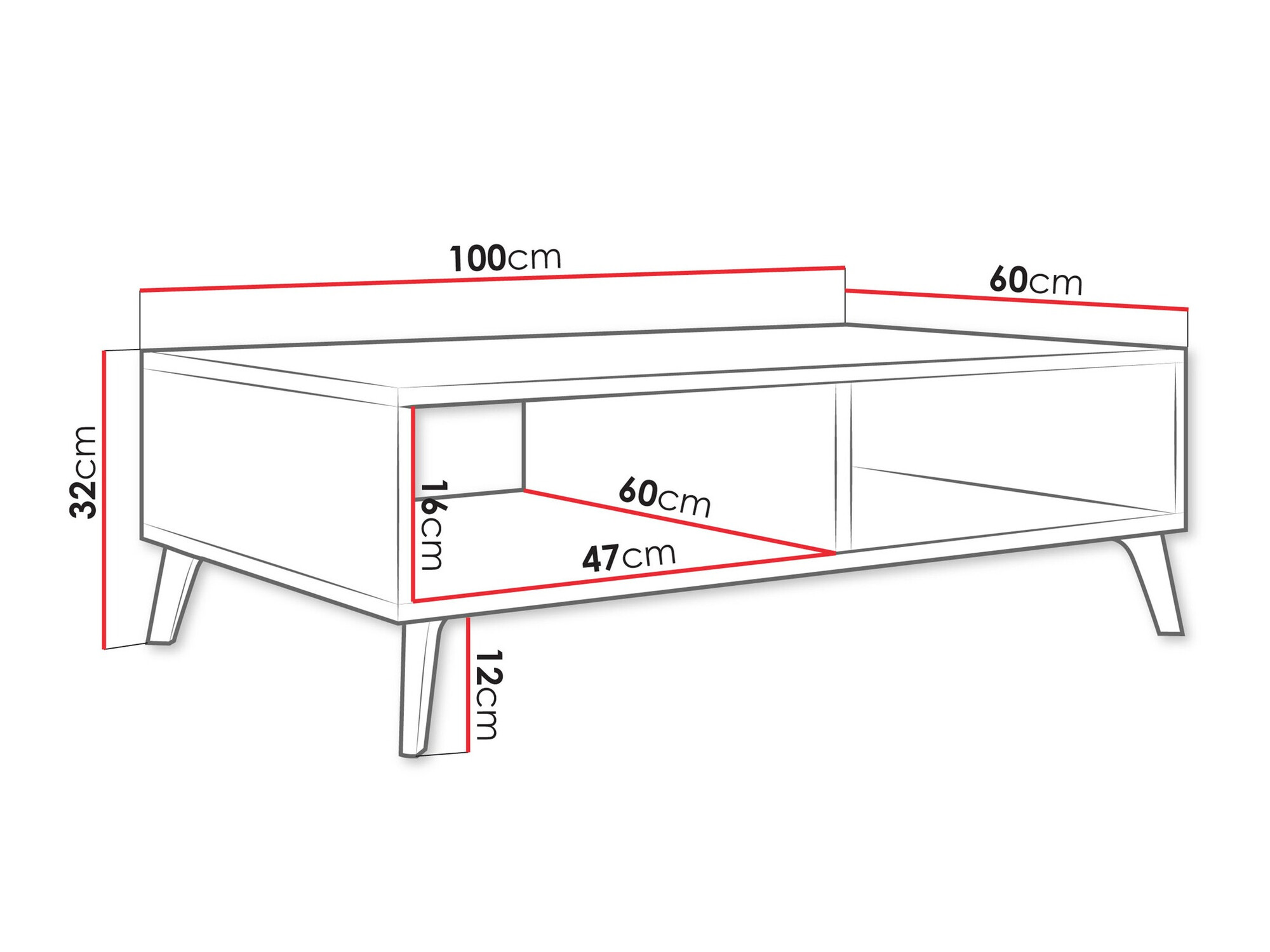 Mesa de centro Comfivo Teslomo 114 (Cachemira)