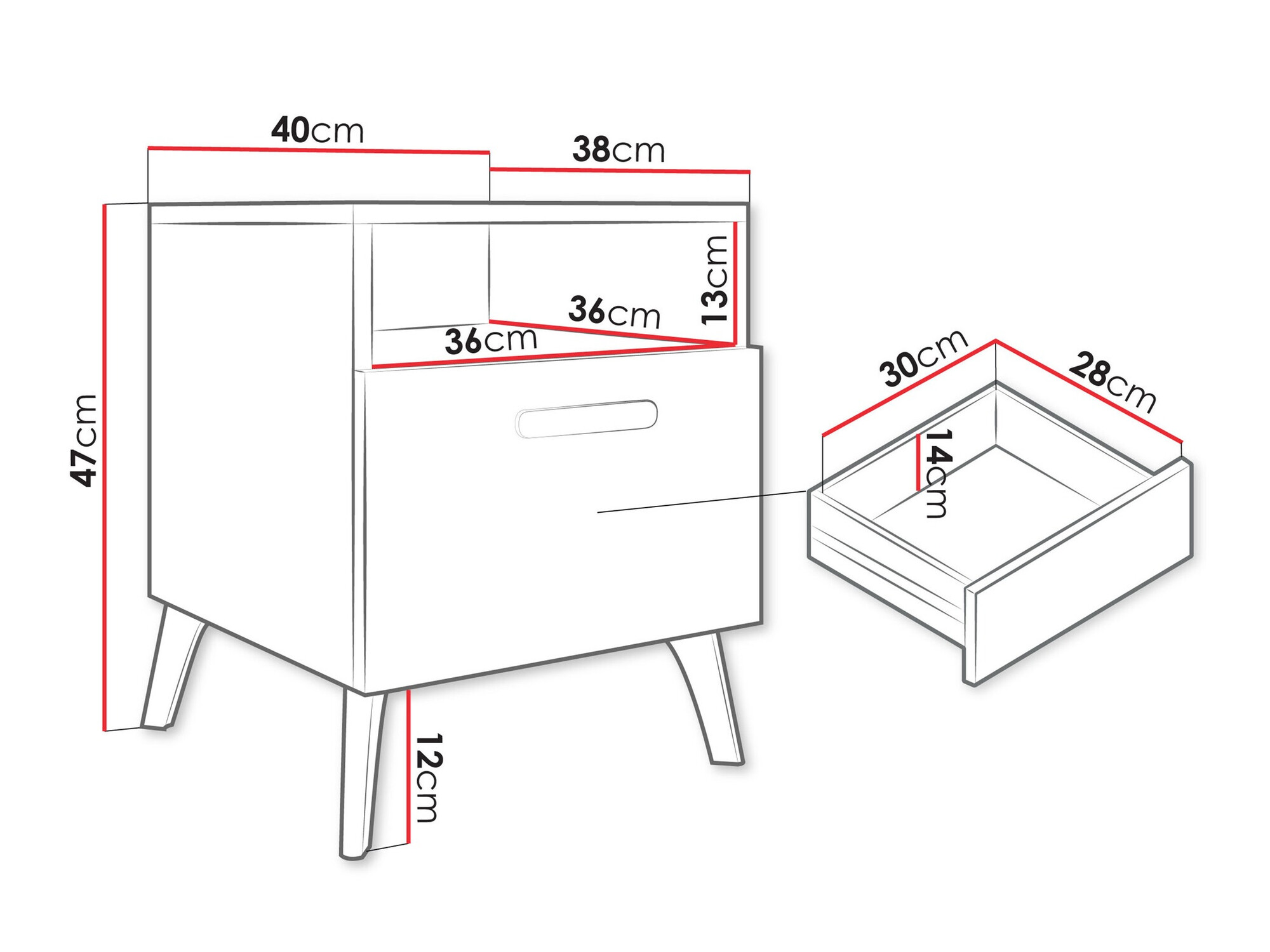 Mesilla de noche Comfivo Capella (Cachemira + Cachemira brillante)
