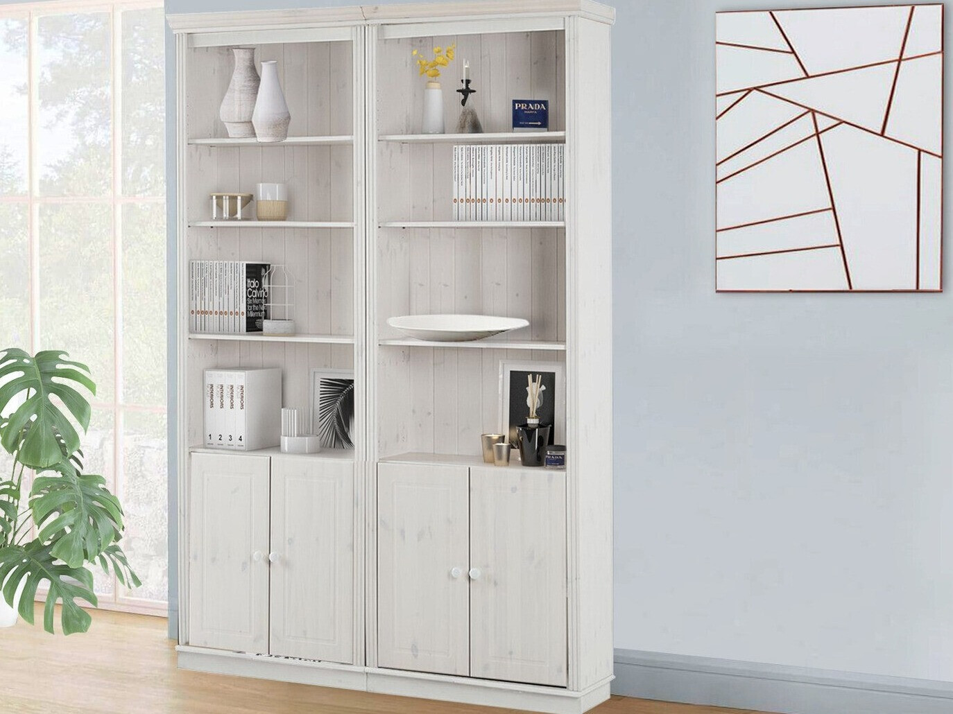 Conjunto de estantería Saltoro 115 (Blanco)