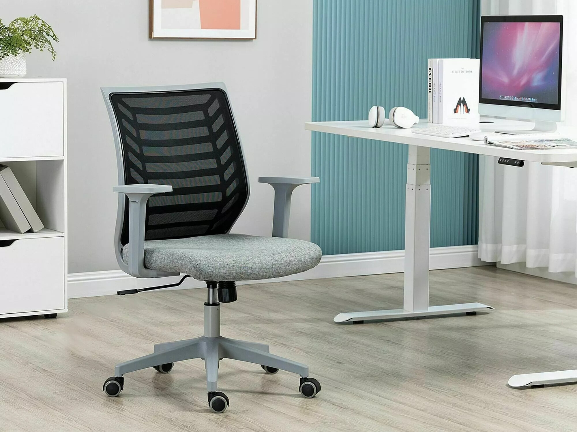 Silla de oficina Detroit 694 (Gris + Negro)