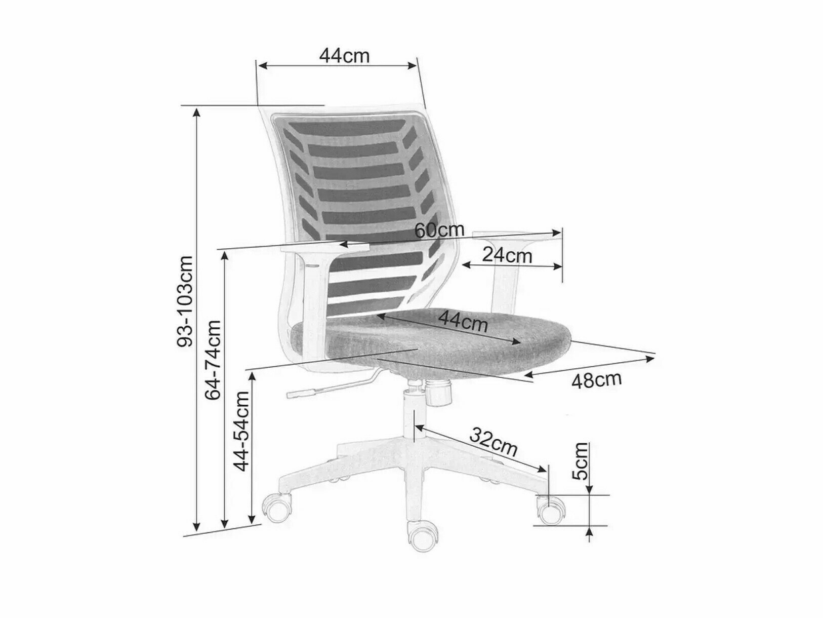 Silla de oficina Detroit 694 (Gris + Rosa)