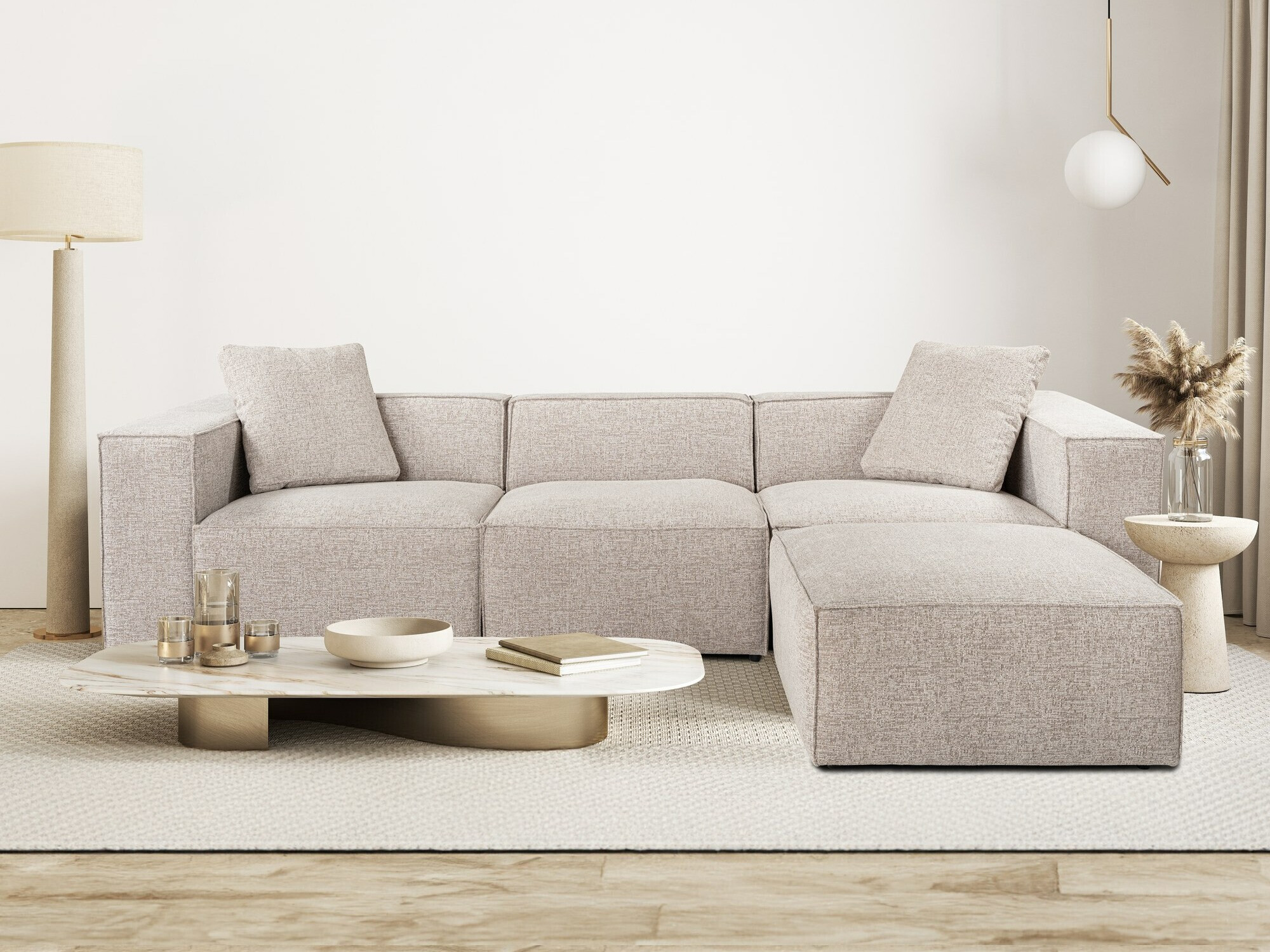 Sofá rinconero modular Fivsoi 102 (Taupe)