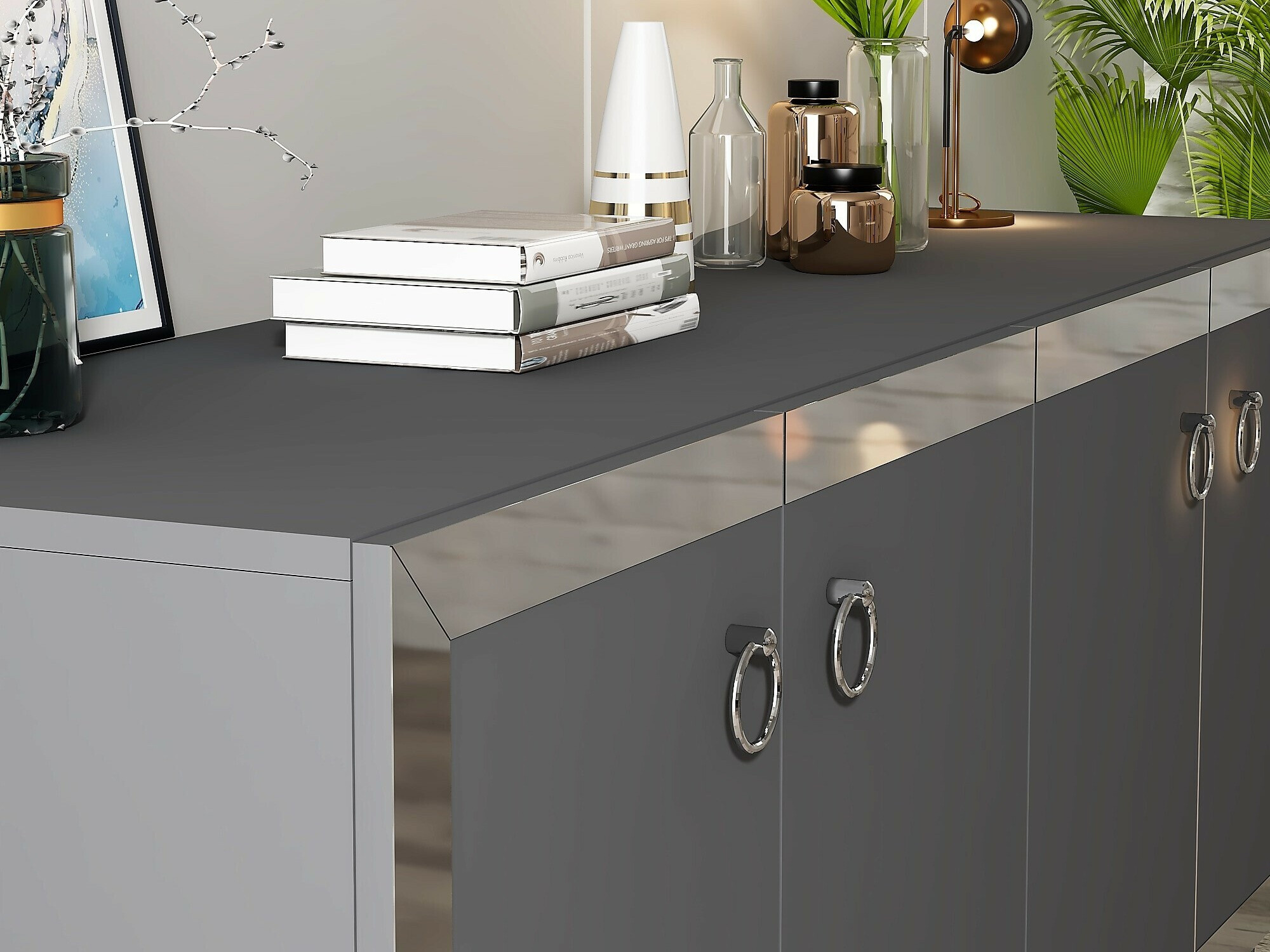 Aparador Asheboro 169 (Antracita + Plata)