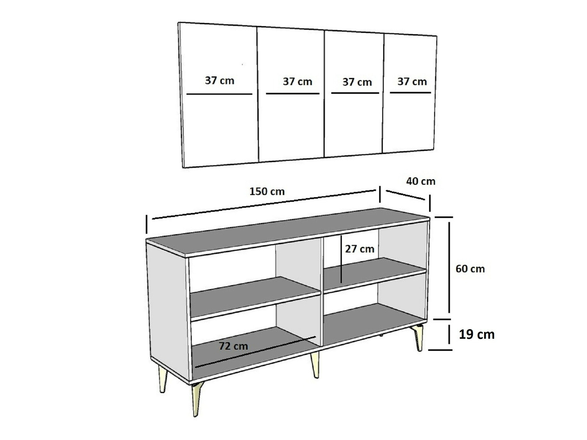 Aparador Asheboro 169 (Antracita + Plata)