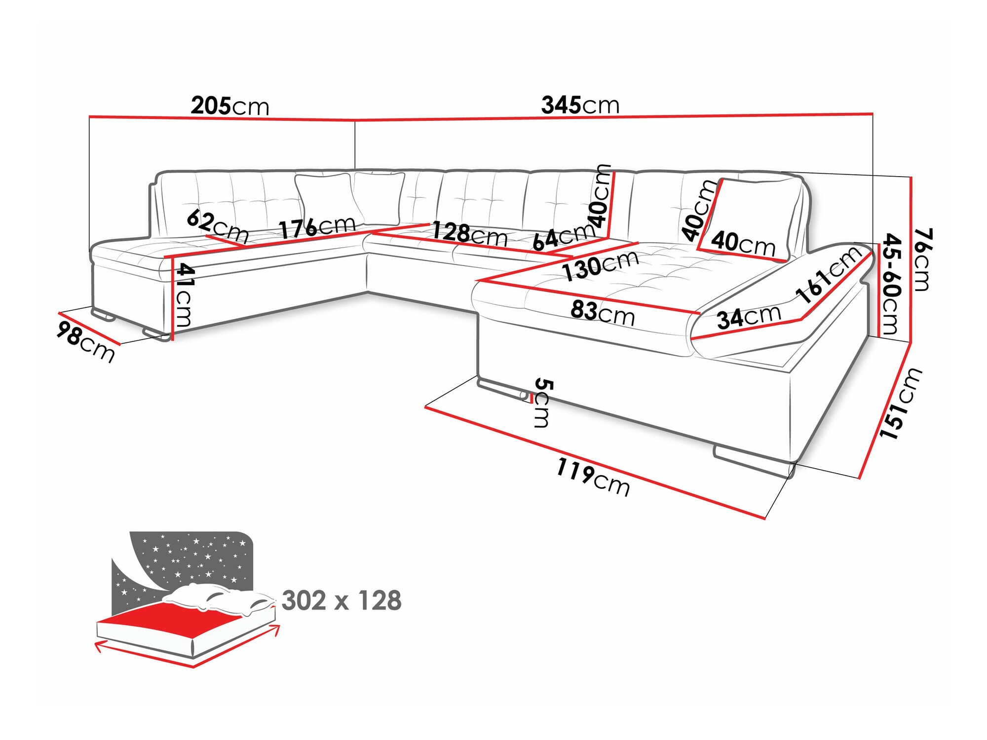 Sofá rinconero Comfivo 150 (Coral 45)