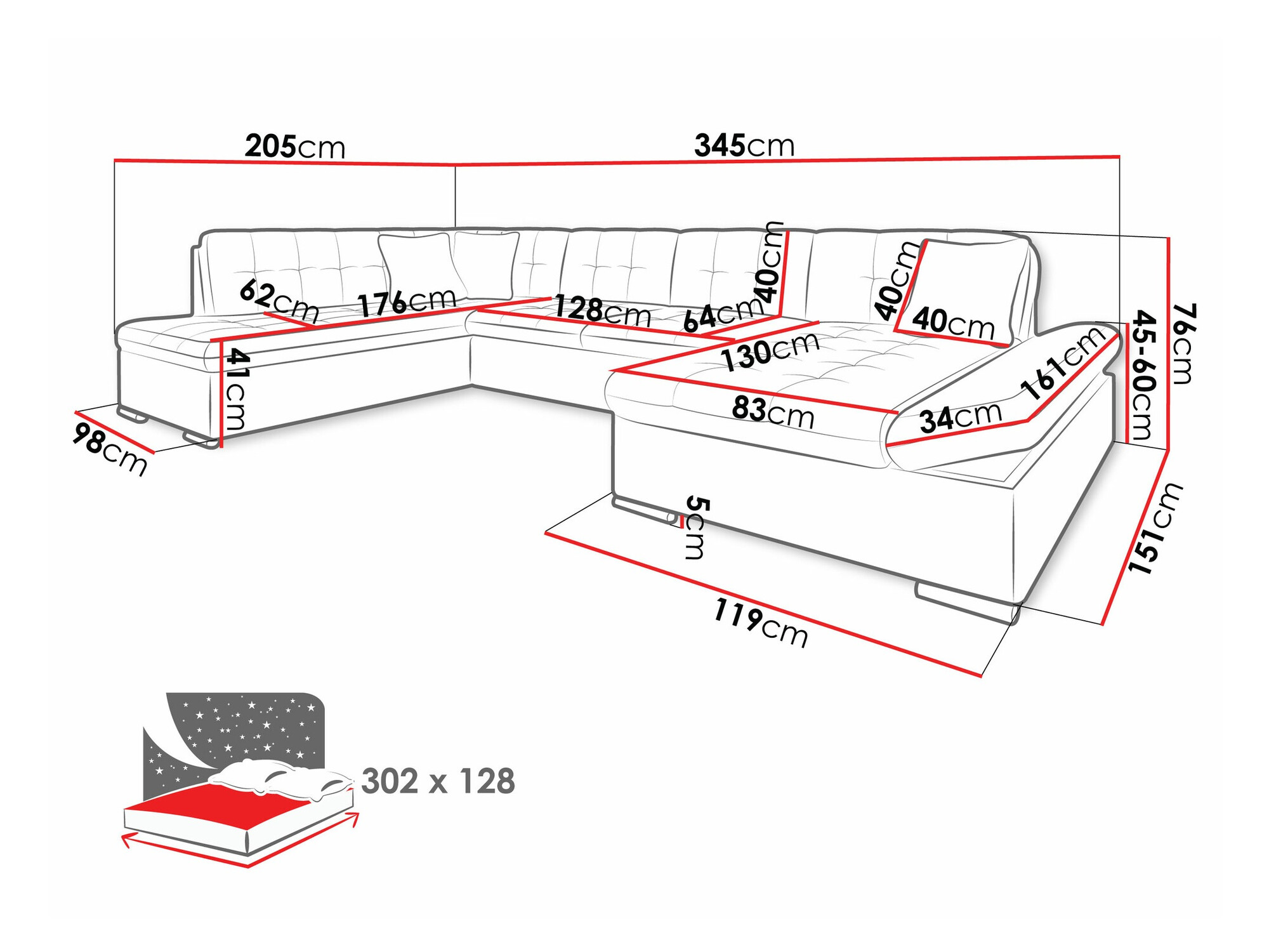 Sofá rinconero Comfivo 150 (Coral 65)