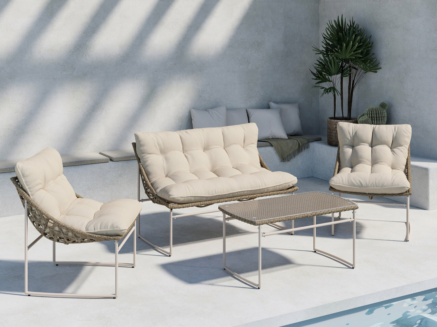 Conjunto de muebles de exterior Dallas 4732 (Beige)