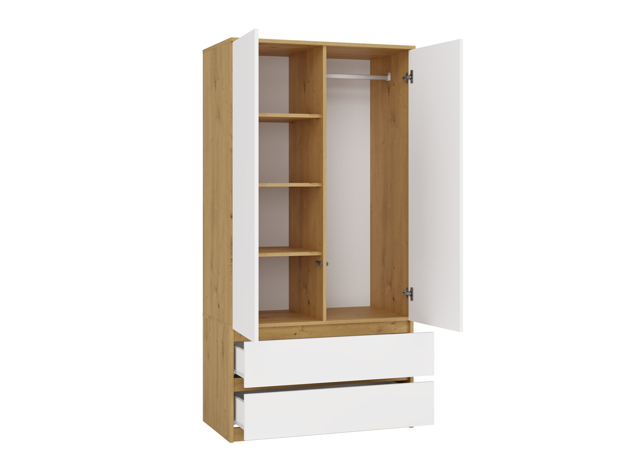 Armario Elbvelu 116 (Roble Artisan + Blanco)