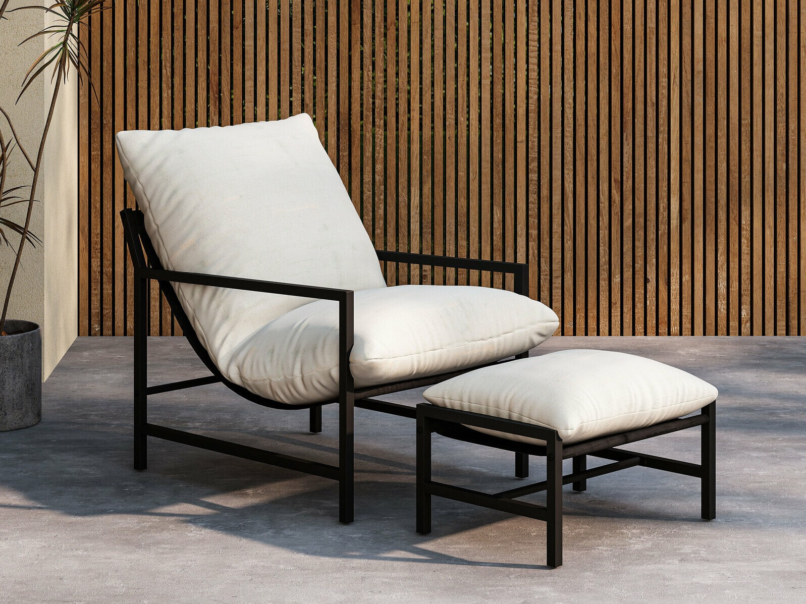 Conjunto de muebles de exterior Dallas 4739 (Negro + Beige)