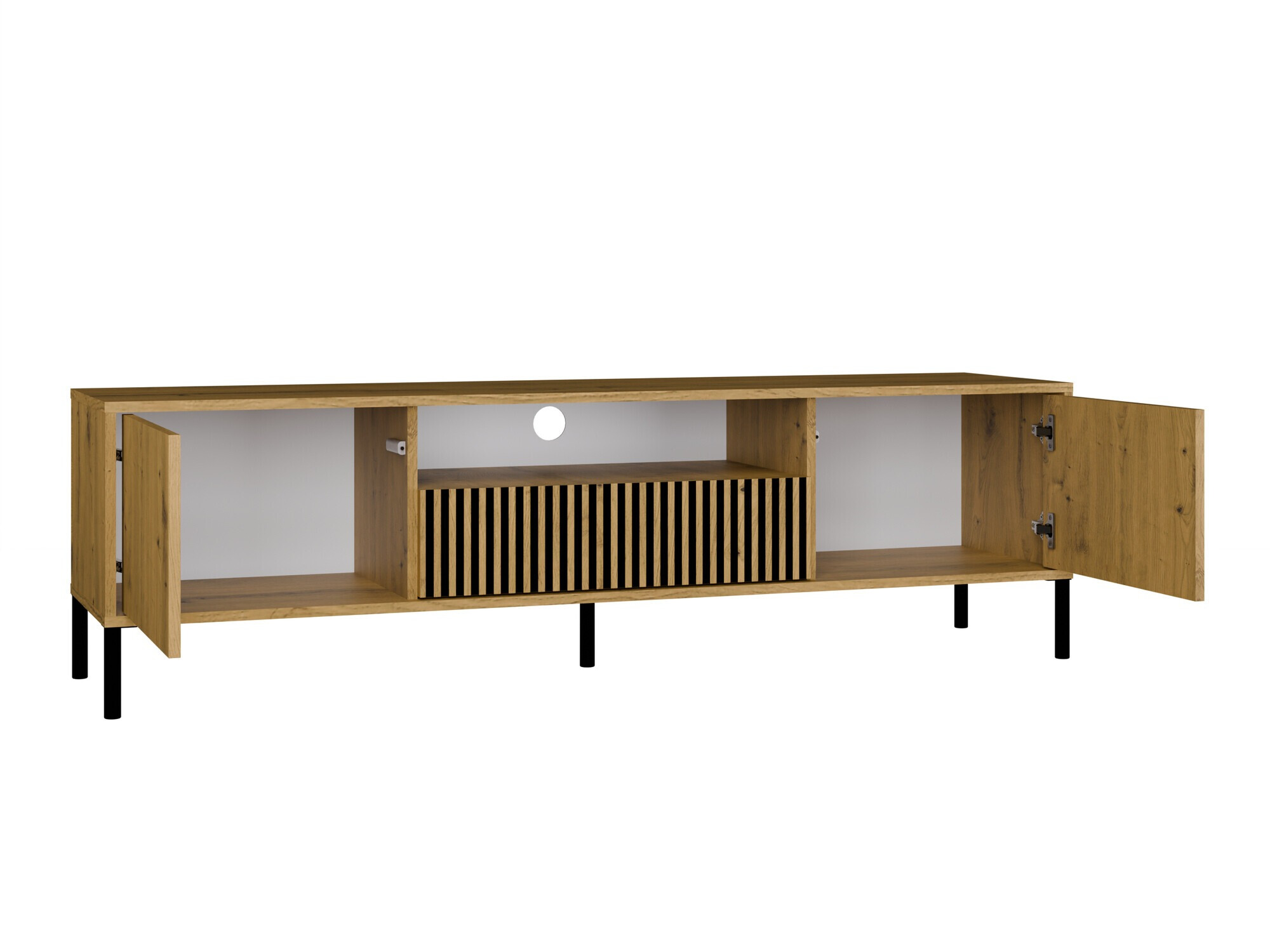 Mueble TV Orlsone 100 (Roble Artisan + Negro)