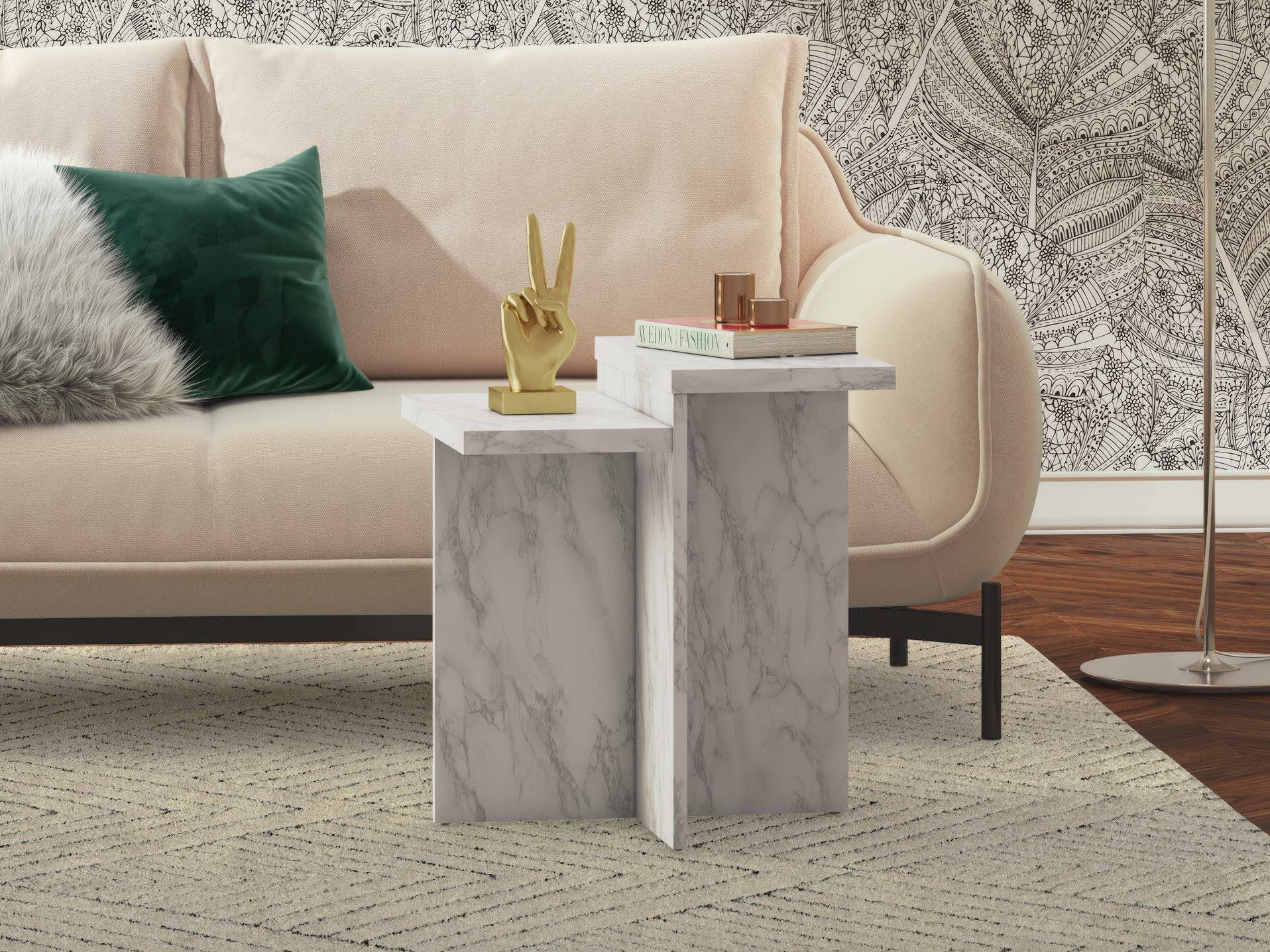 Mesa de centro CosmoLiving by Cosmopolitan 169 (Mármol blanco)