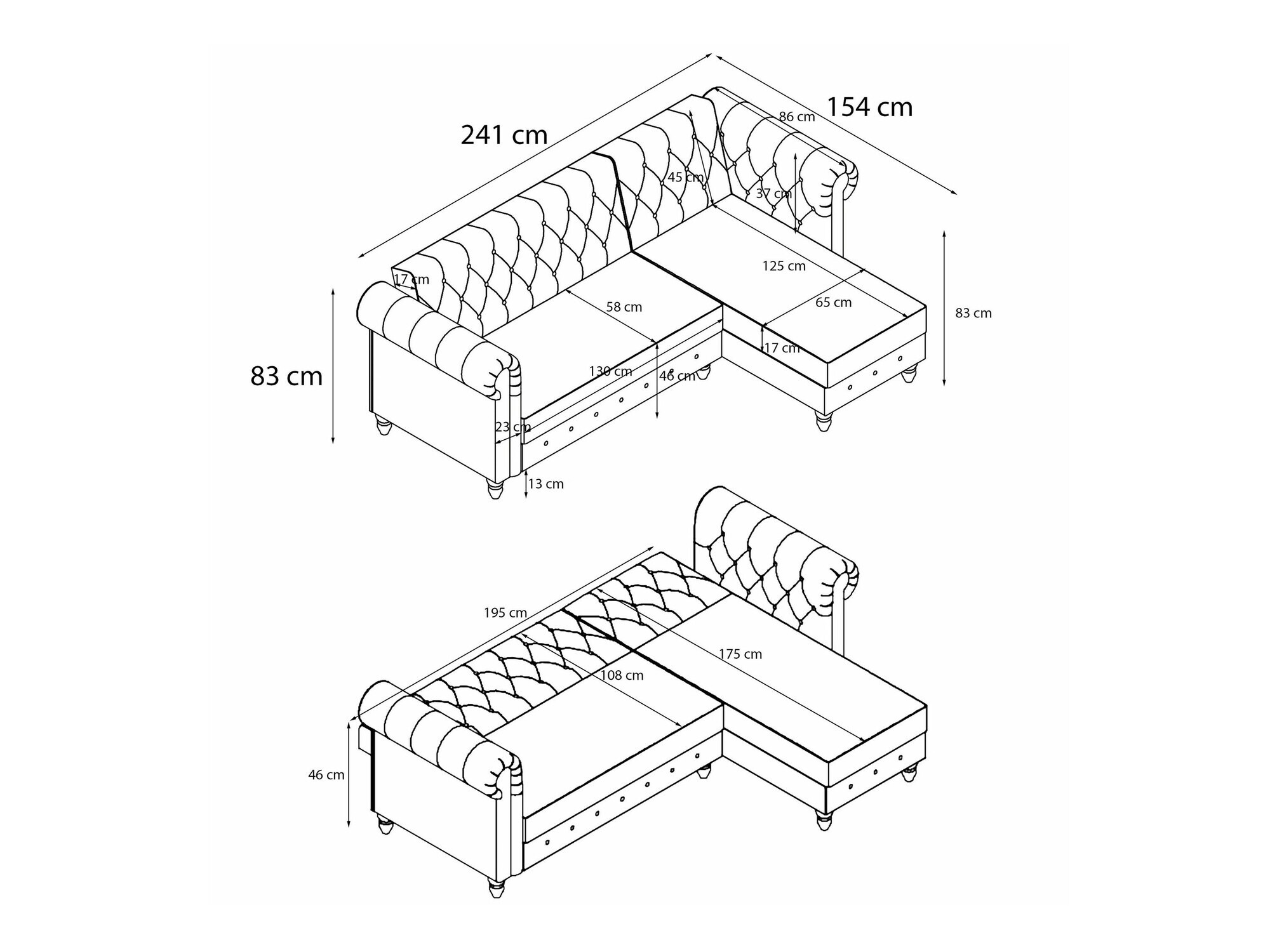 Sofá rinconero Tulsa 677 (Gris)
