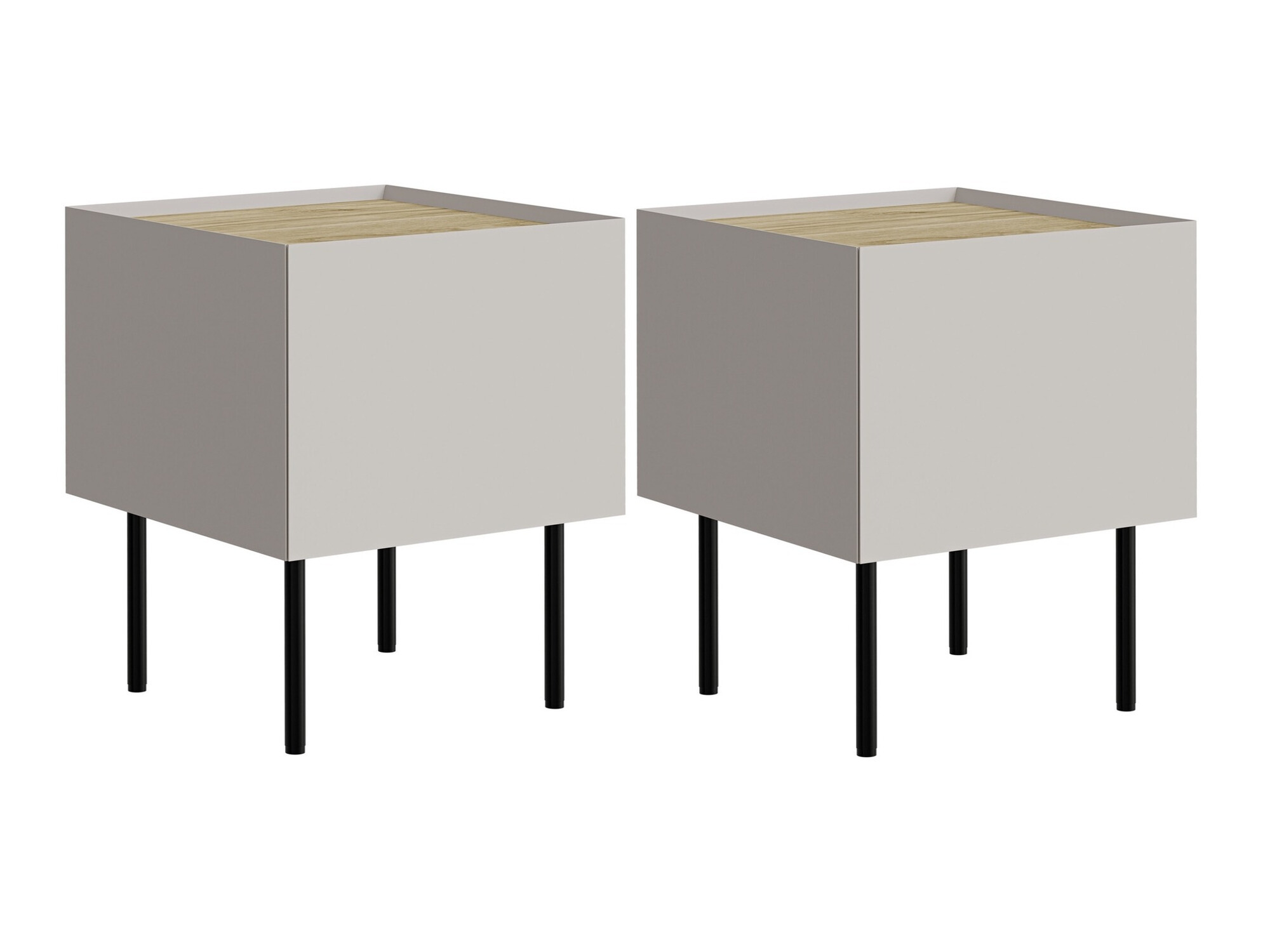 Conjunto de mesitas de noche Melbela 108 (Cachemira + Roble)