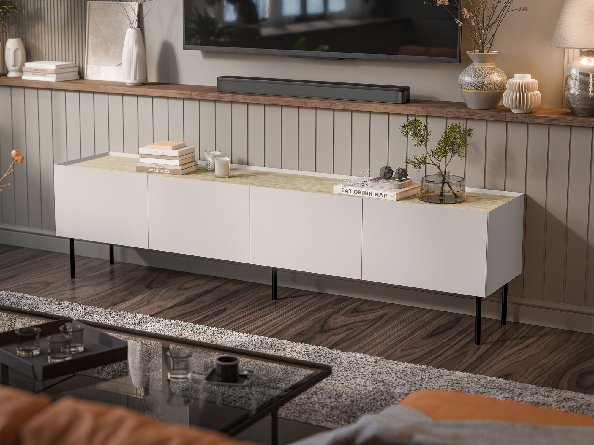 Mueble TV Melbela 107 (Cachemira + Roble)