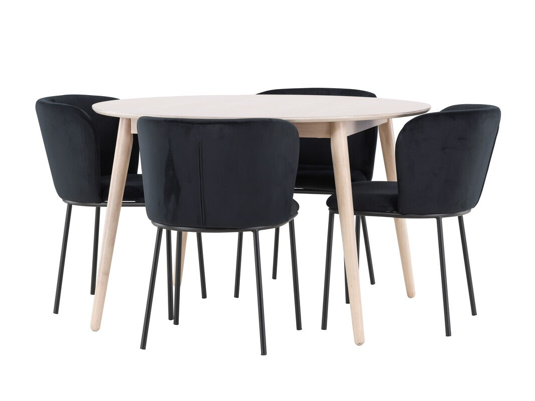 Conjunto de mesas y sillas para comedor Dallas 4760 (Negro)