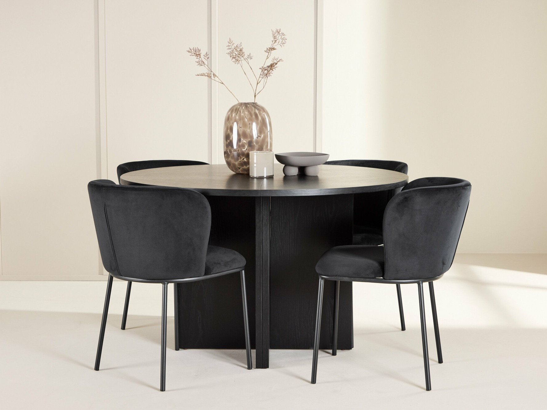 Conjunto de mesas y sillas para comedor Dallas 4761 (Negro)