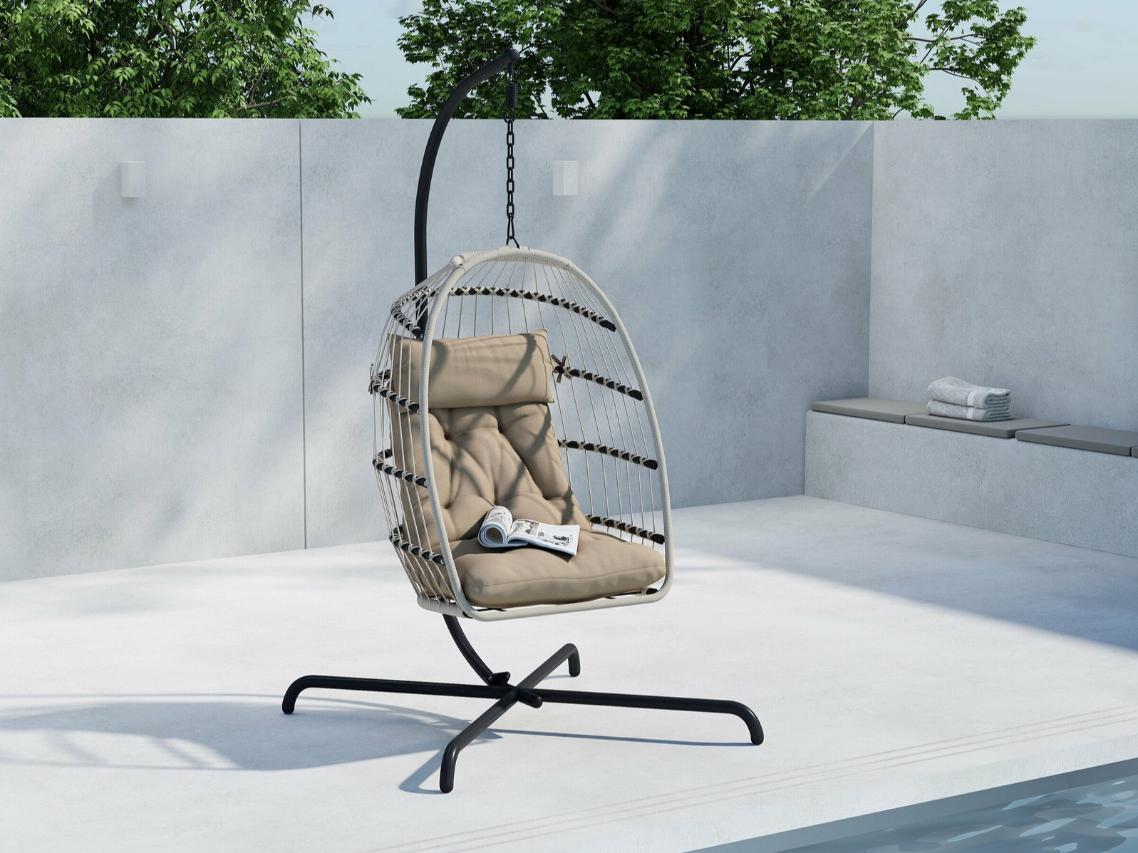 Silla colgante Dallas 4756 (Negro + Marrón)