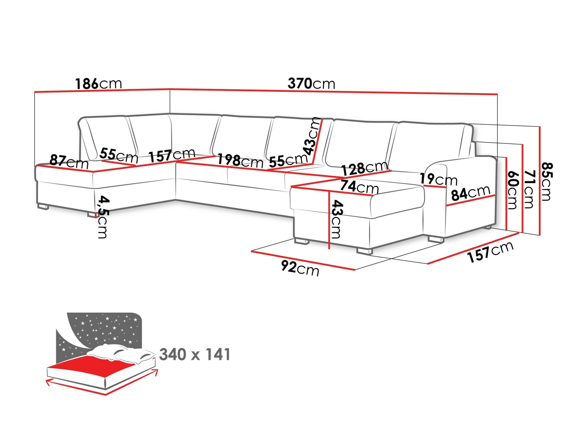 Sofá rinconero Comfivo 191 (Abriamo 04)