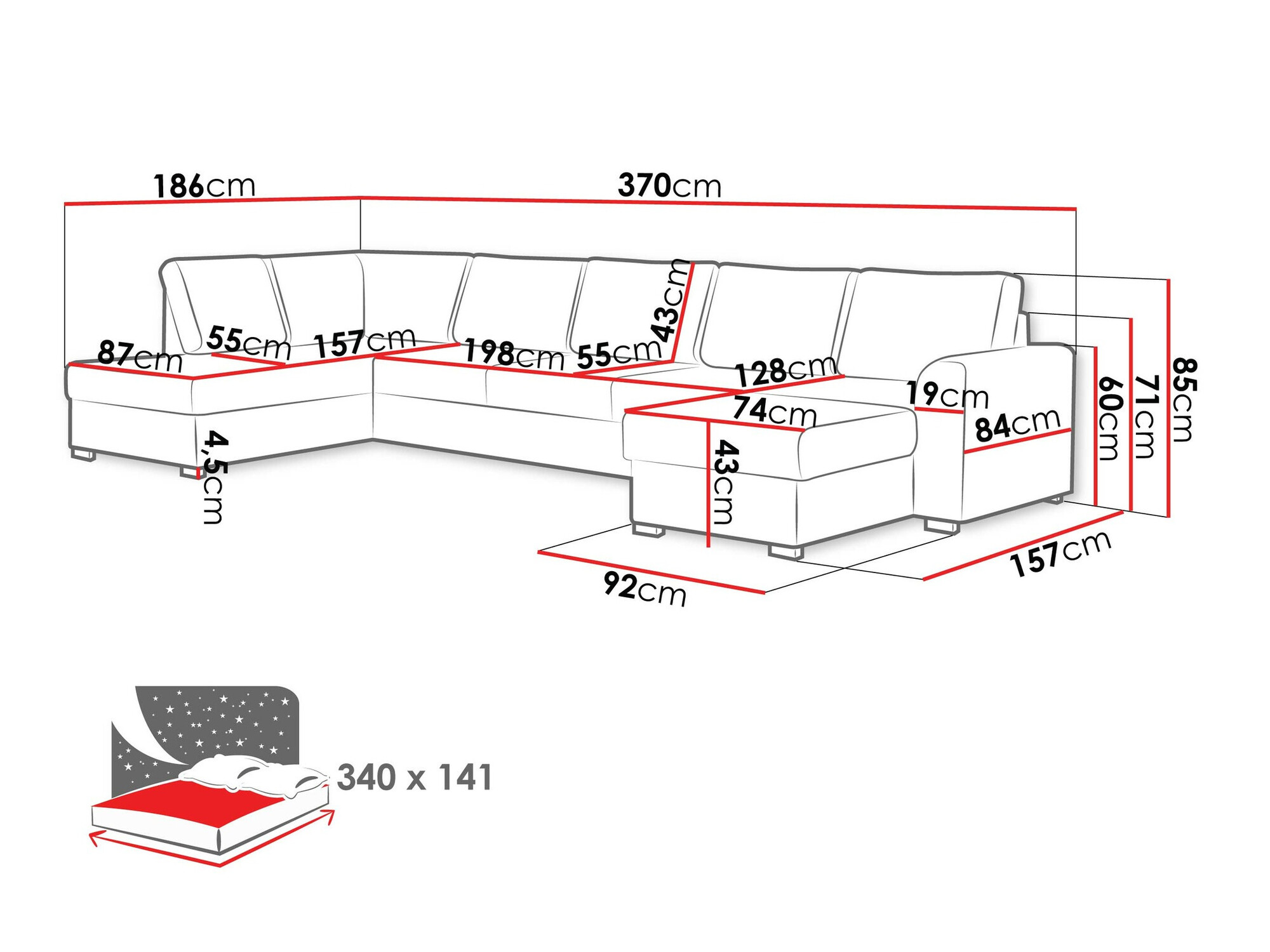 Sofá rinconero Comfivo 191 (Clara 215.02)
