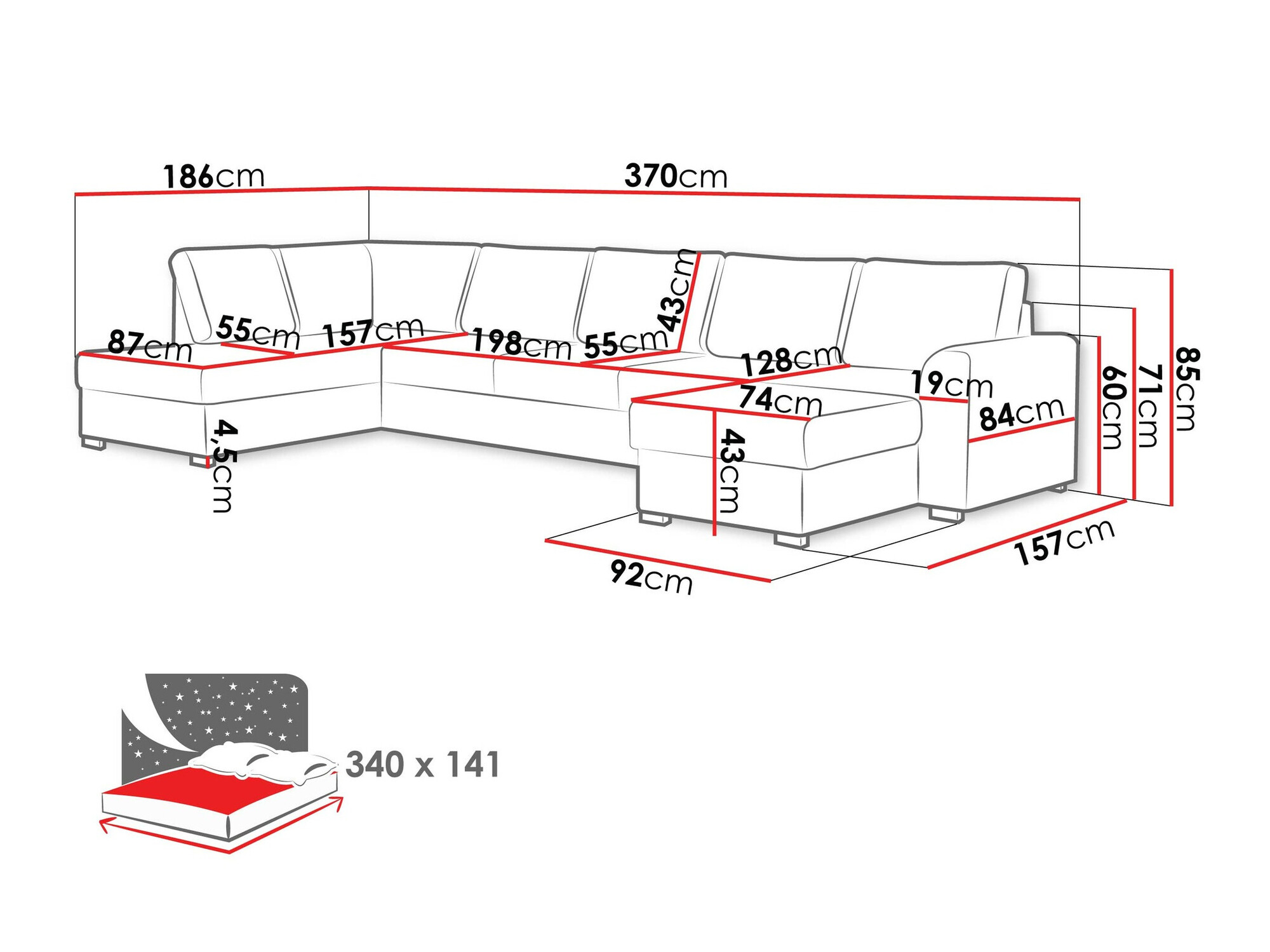 Sofá rinconero Comfivo 191 (Clara 215.10)