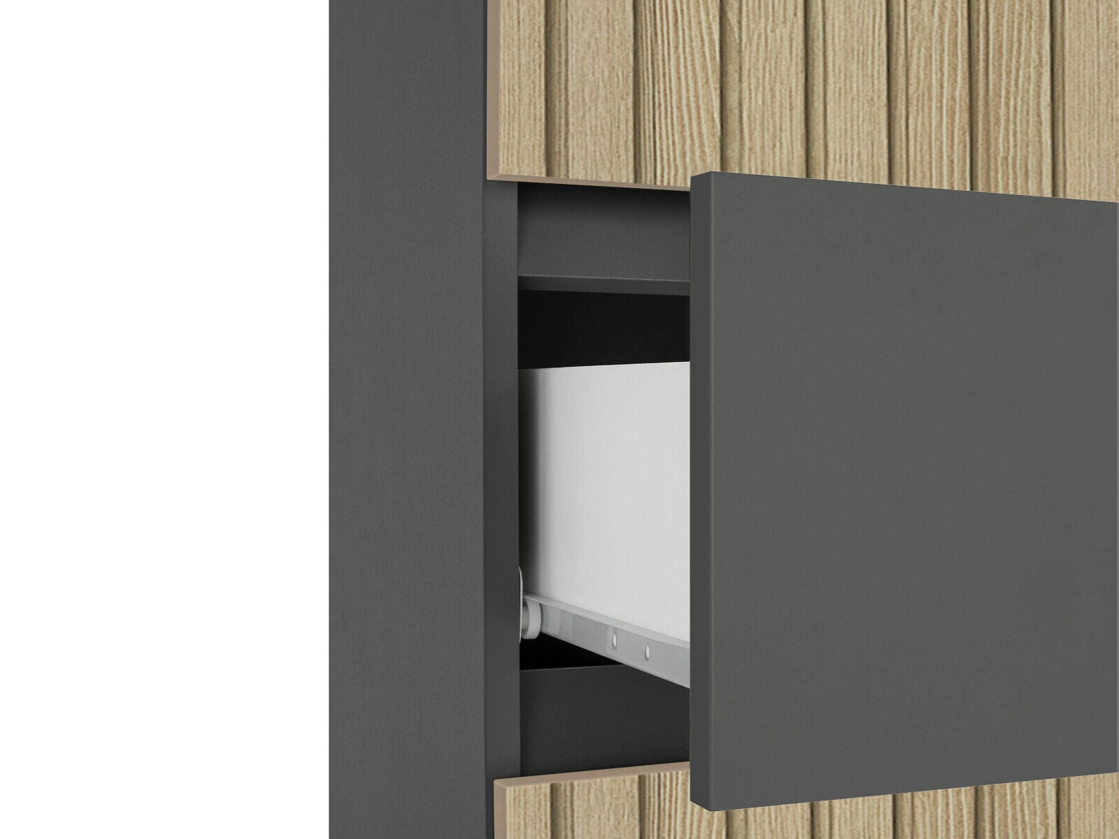 Armario de pie para baño Soncamu 106 (Antracita + Roble claro)