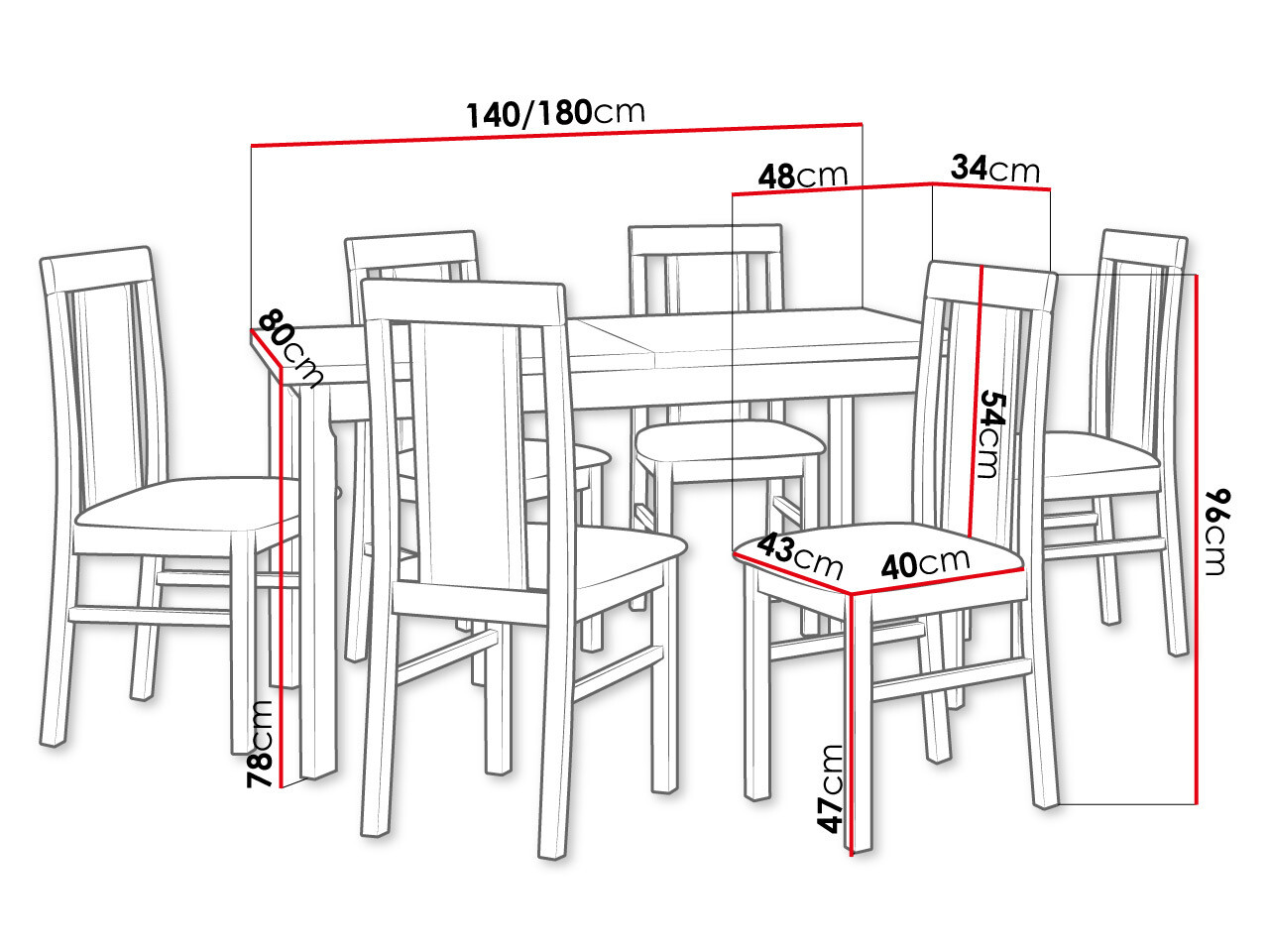 Conjunto de comedor Victorville 293 (Nuez)