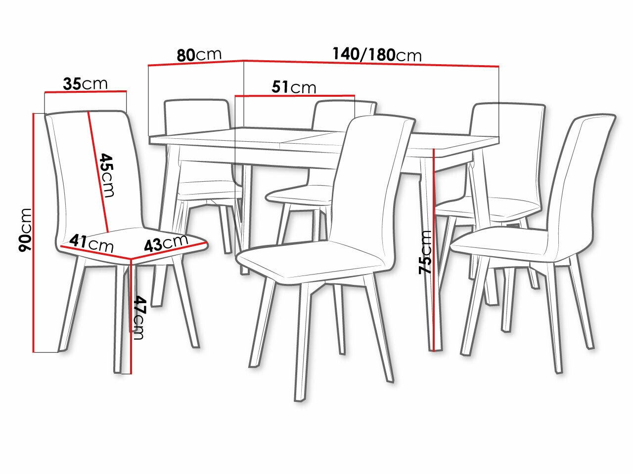 Conjunto de mesas y sillas para comedor Victorville 290 (Paros 2)