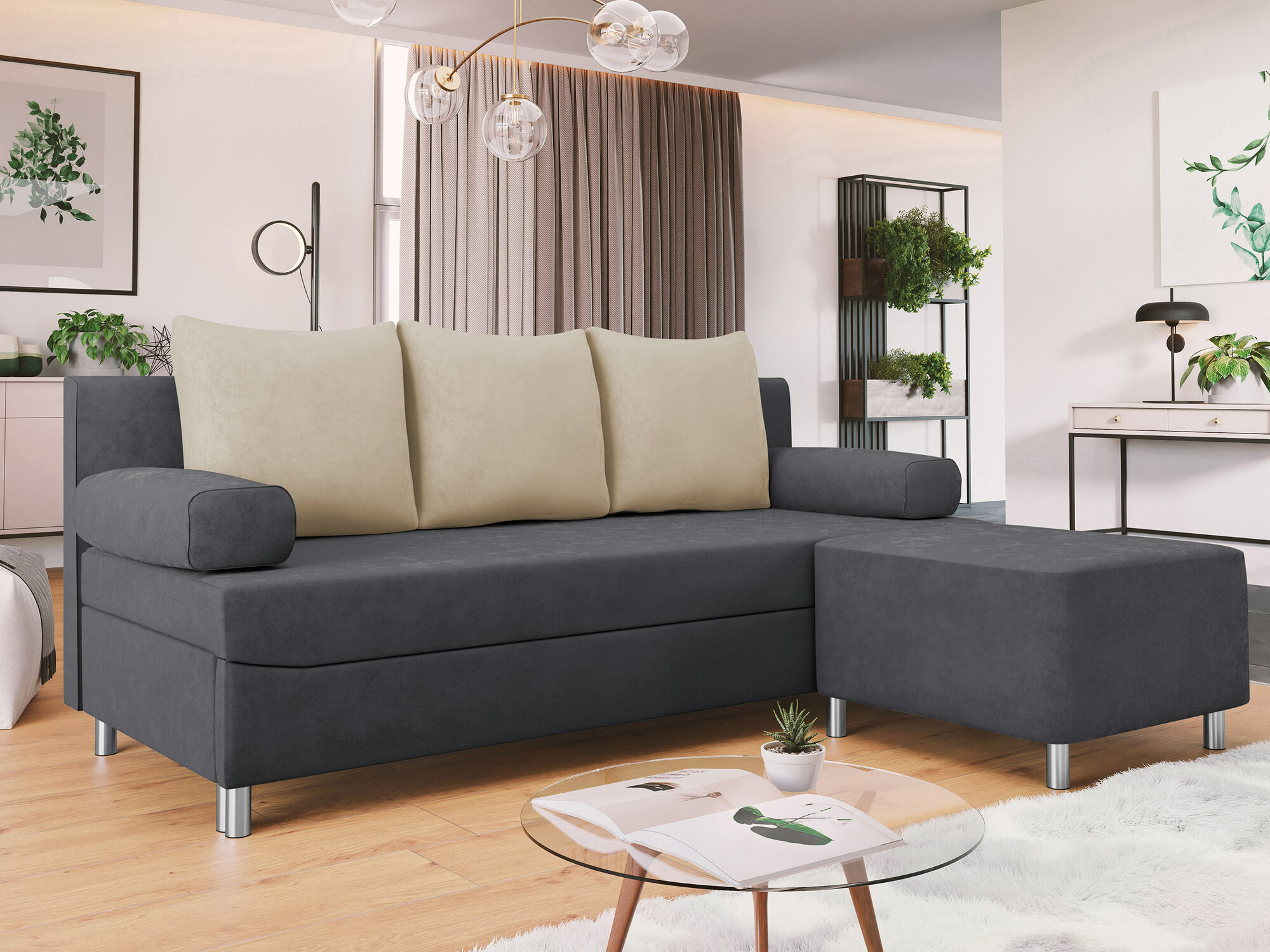 Conjunto de muebles tapizado Comfivo Artes (Alova 36 + Alova 07)