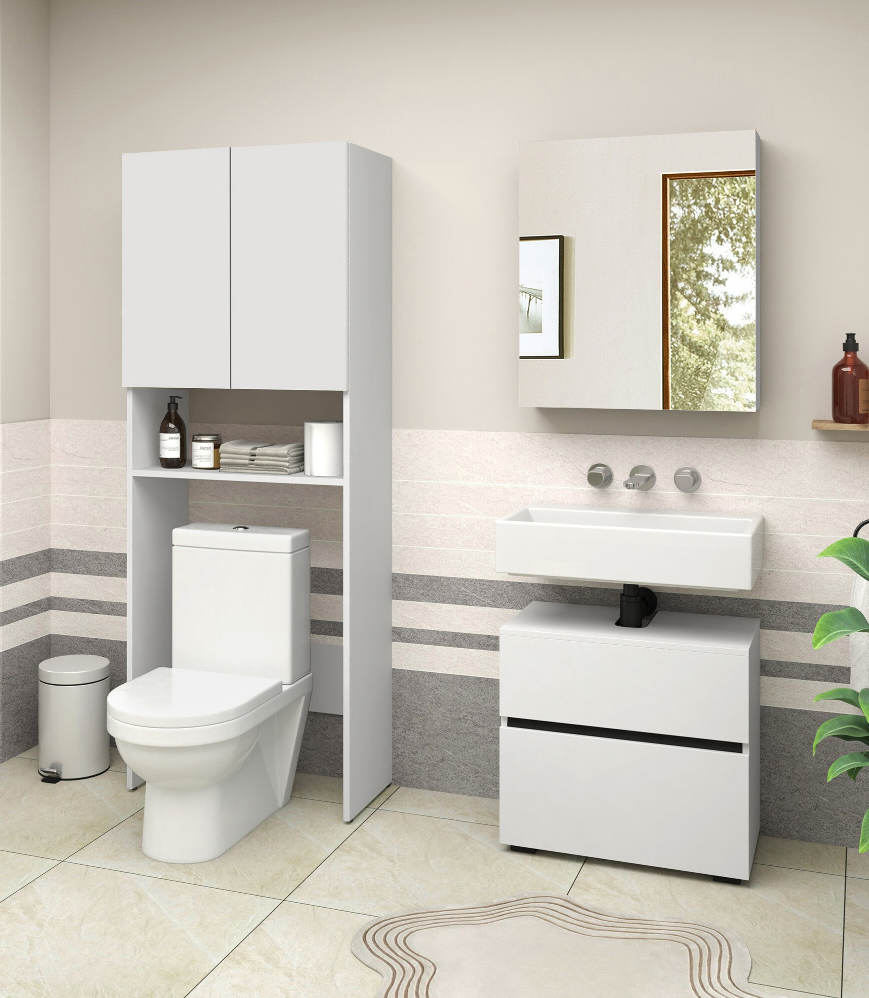 Estantería para baño Soncamu 114 (Blanco)