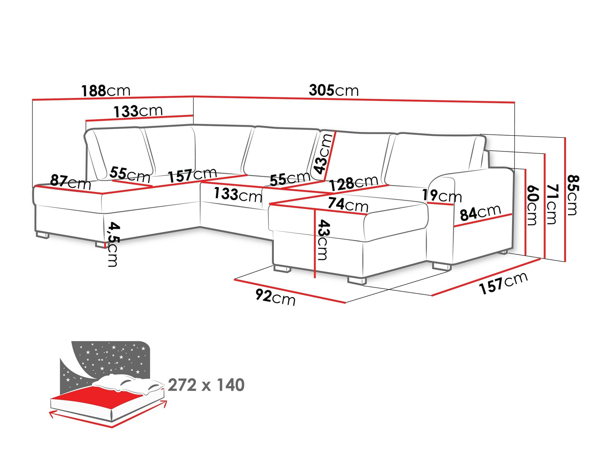 Sofá rinconero Comfivo Flumen (Twist 21)