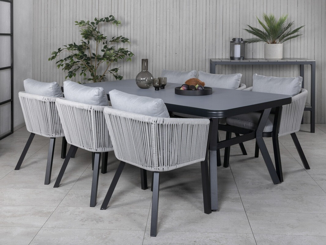 Conjunto de mesa y sillas Dallas 3020 (Negro + Gris)