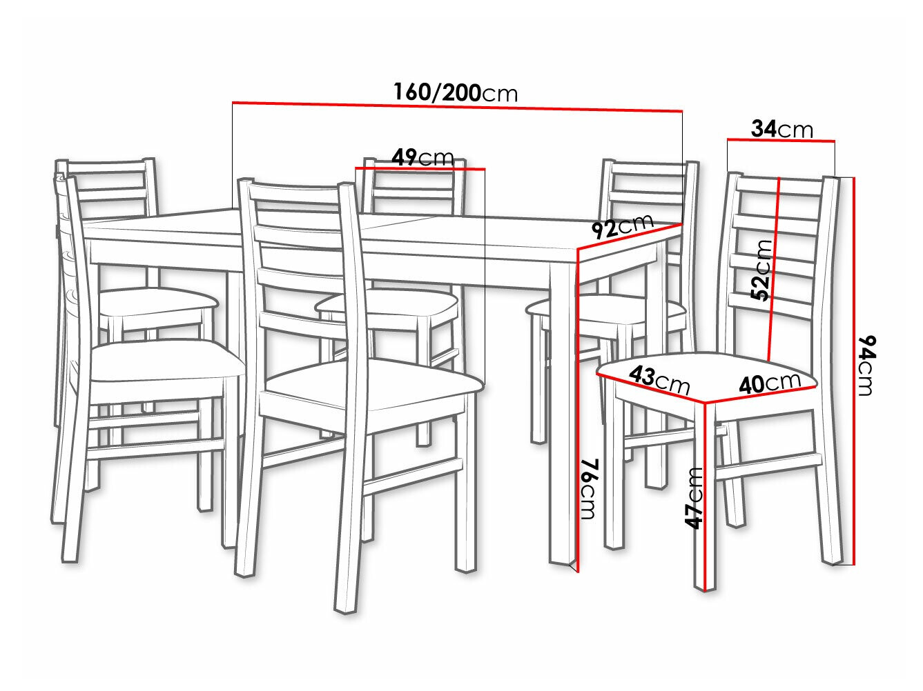 Conjunto de comedor Victorville 261 (Blanco)