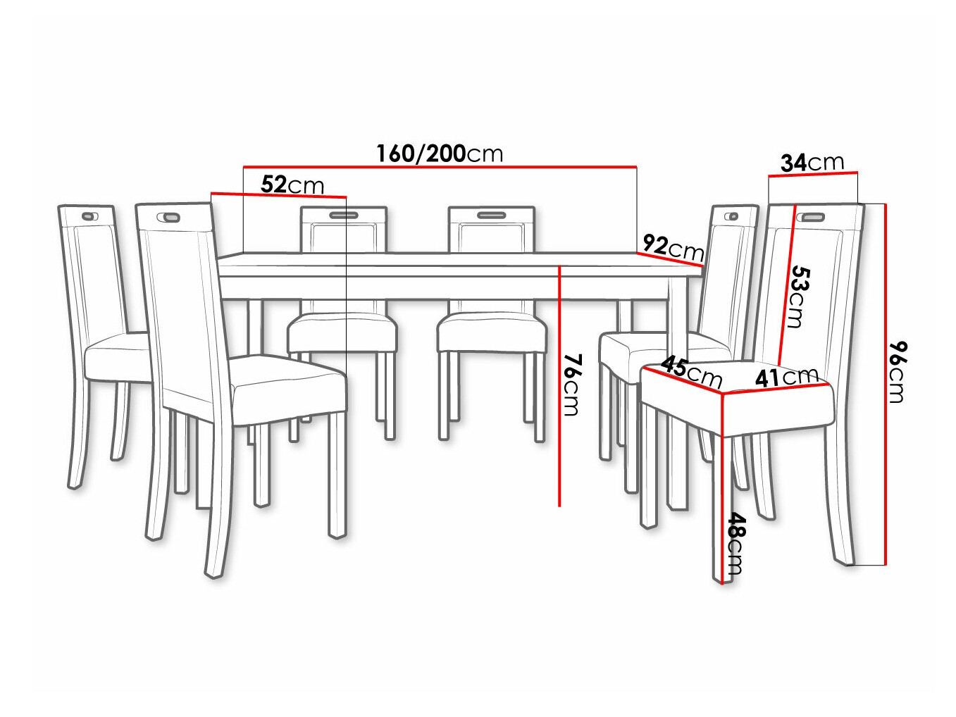 Conjunto de comedor Victorville 262 (Blanco)