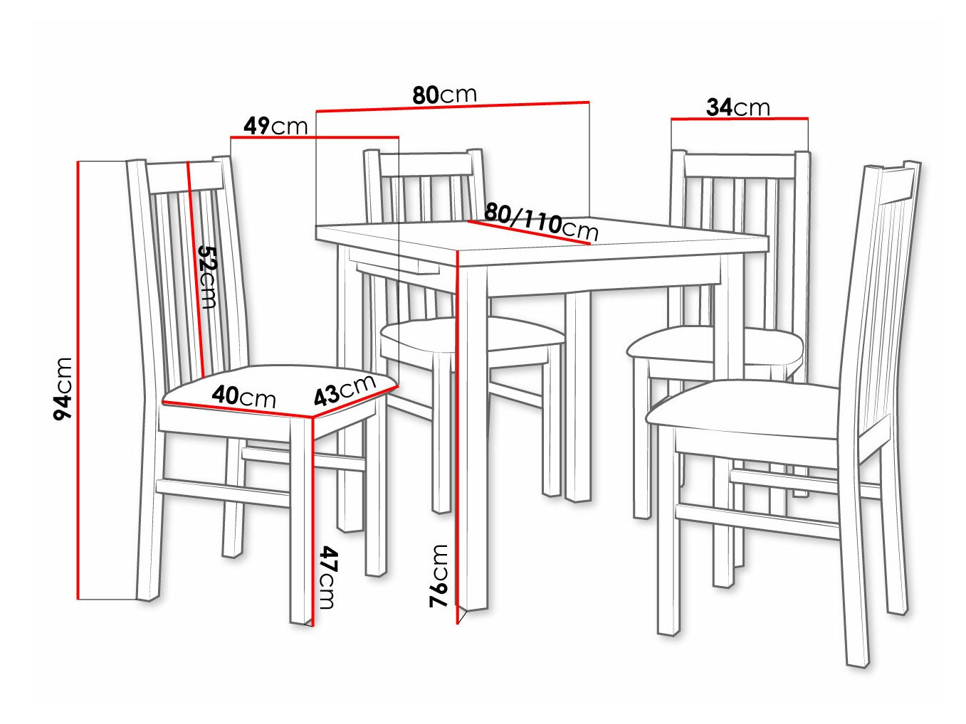 Conjunto de comedor Victorville 263 (Nuez)