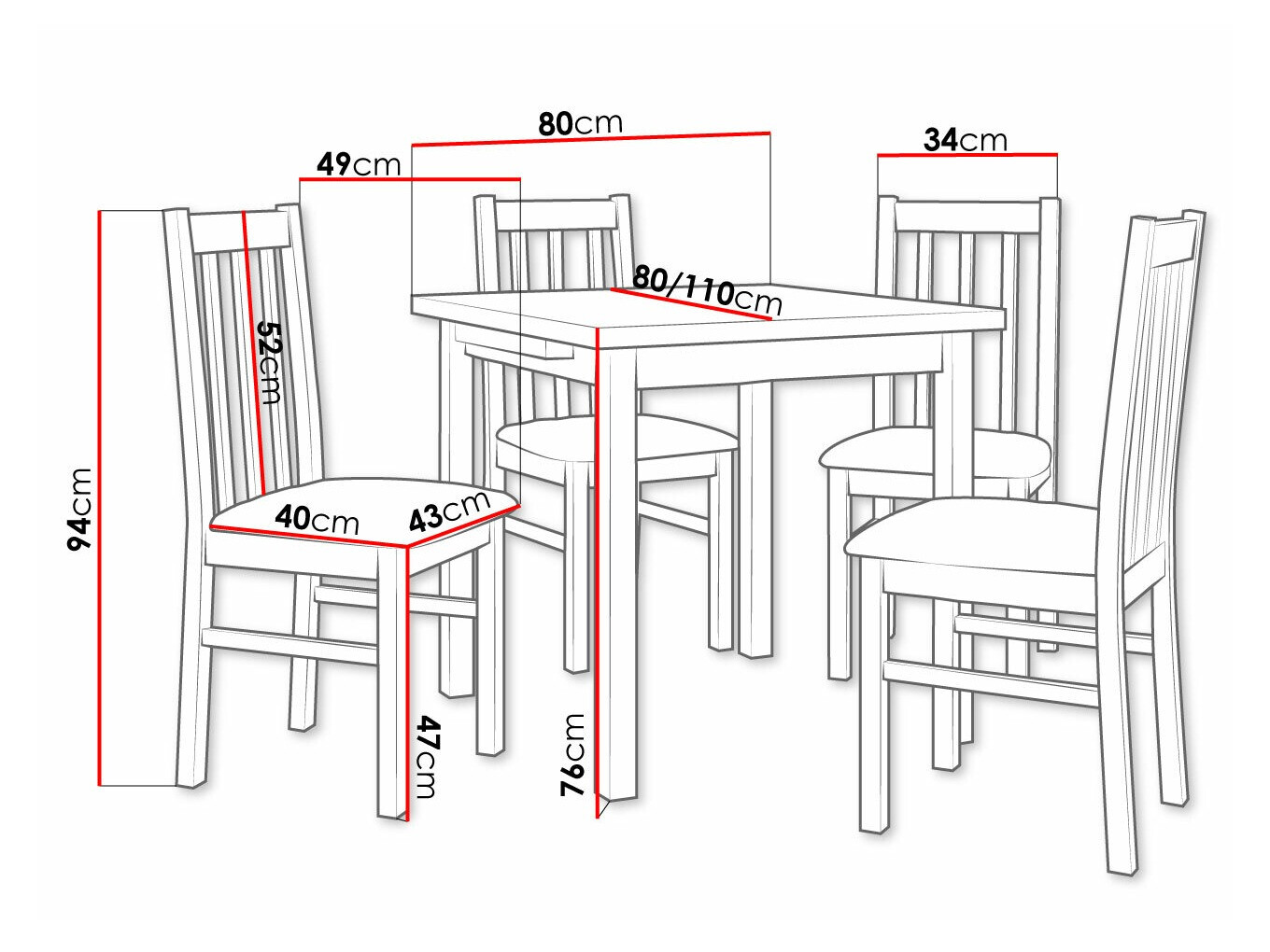 Conjunto de comedor Victorville 263 (Nuez)
