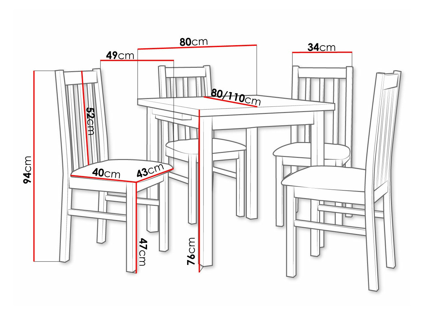 Conjunto de comedor Victorville 263 (Roble Sonoma)