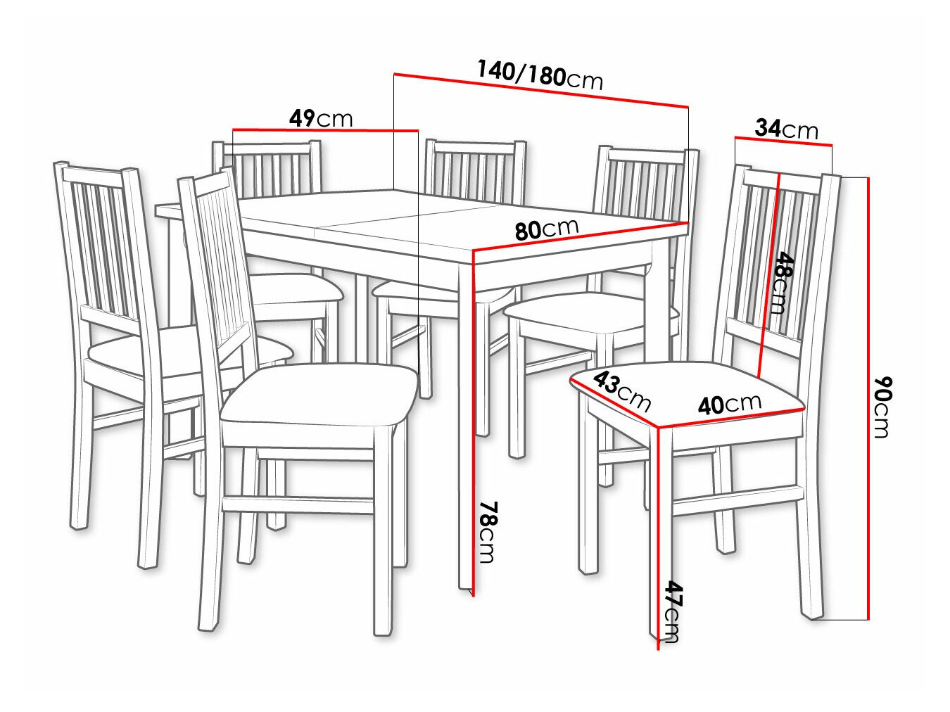 Conjunto de comedor Victorville 264 (Blanco)