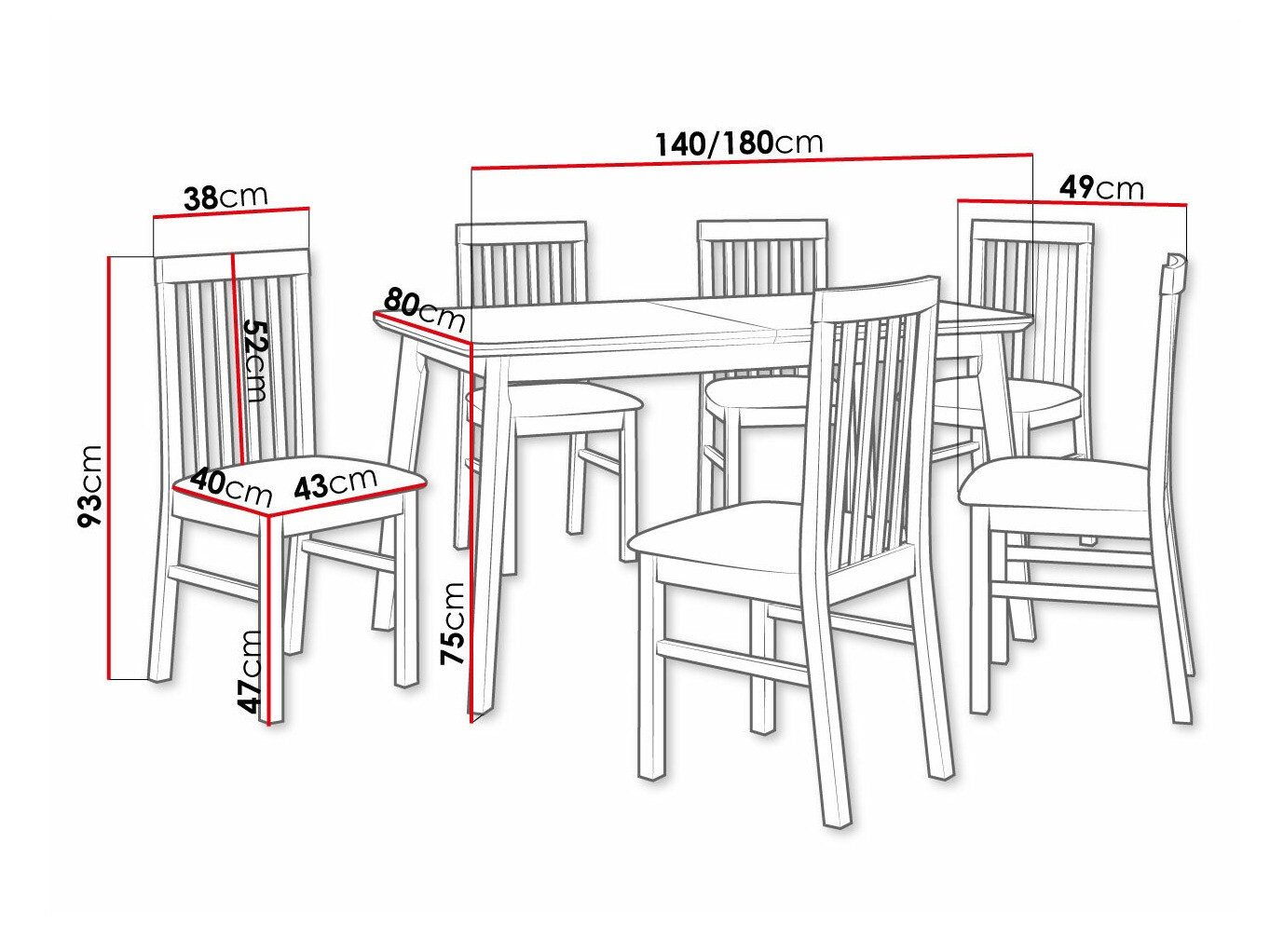 Conjunto de comedor Victorville 267 (Blanco)