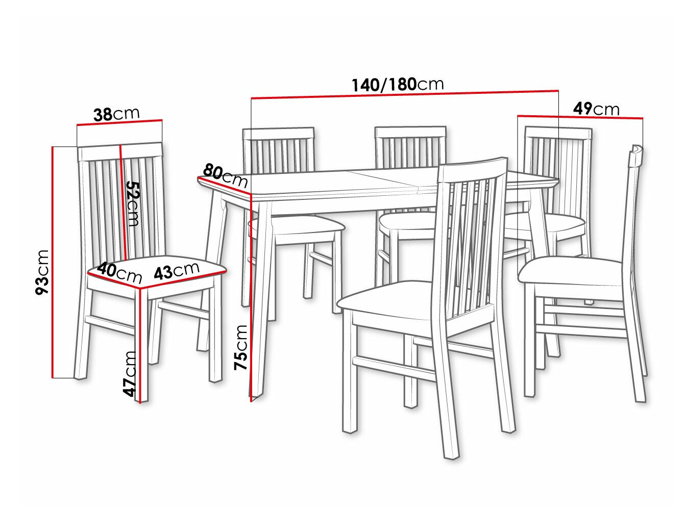 Conjunto de comedor Victorville 267 (Blanco)
