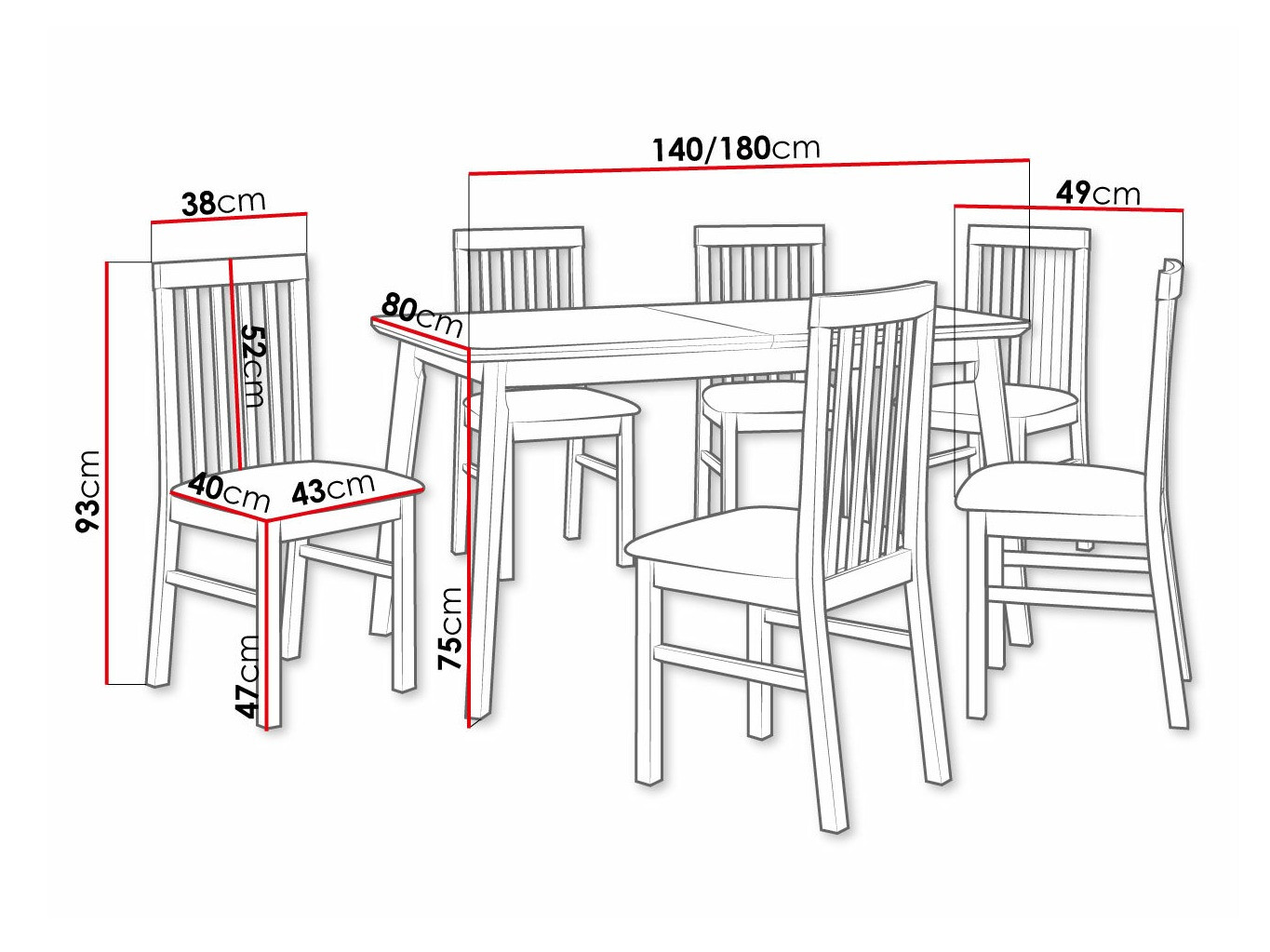 Conjunto de comedor Victorville 267 (Blanco)