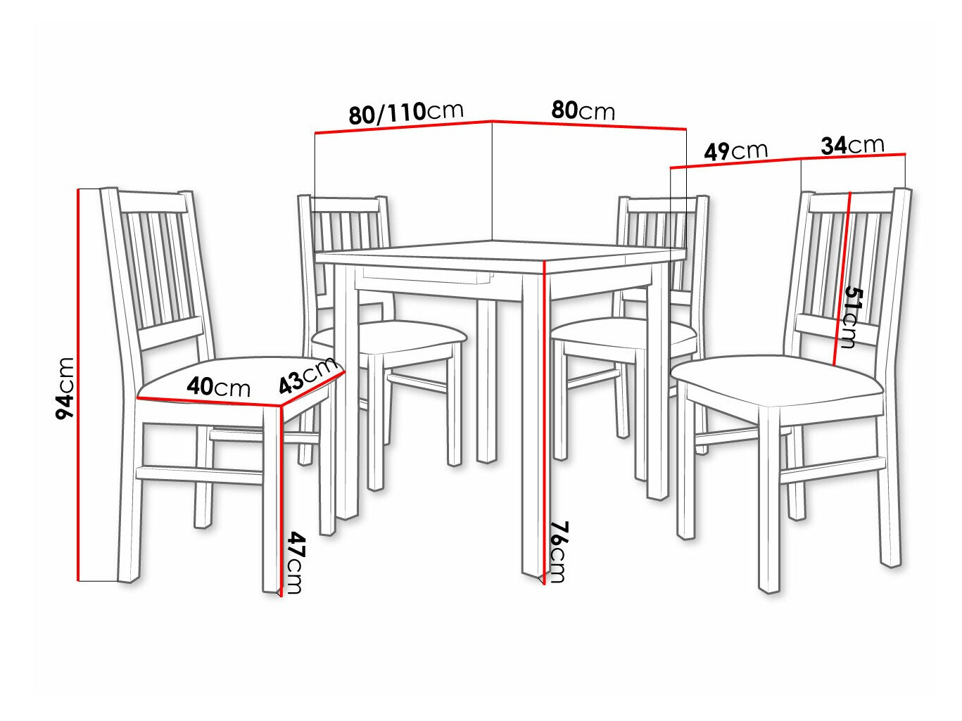 Conjunto de comedor Victorville 275 (Nuez)
