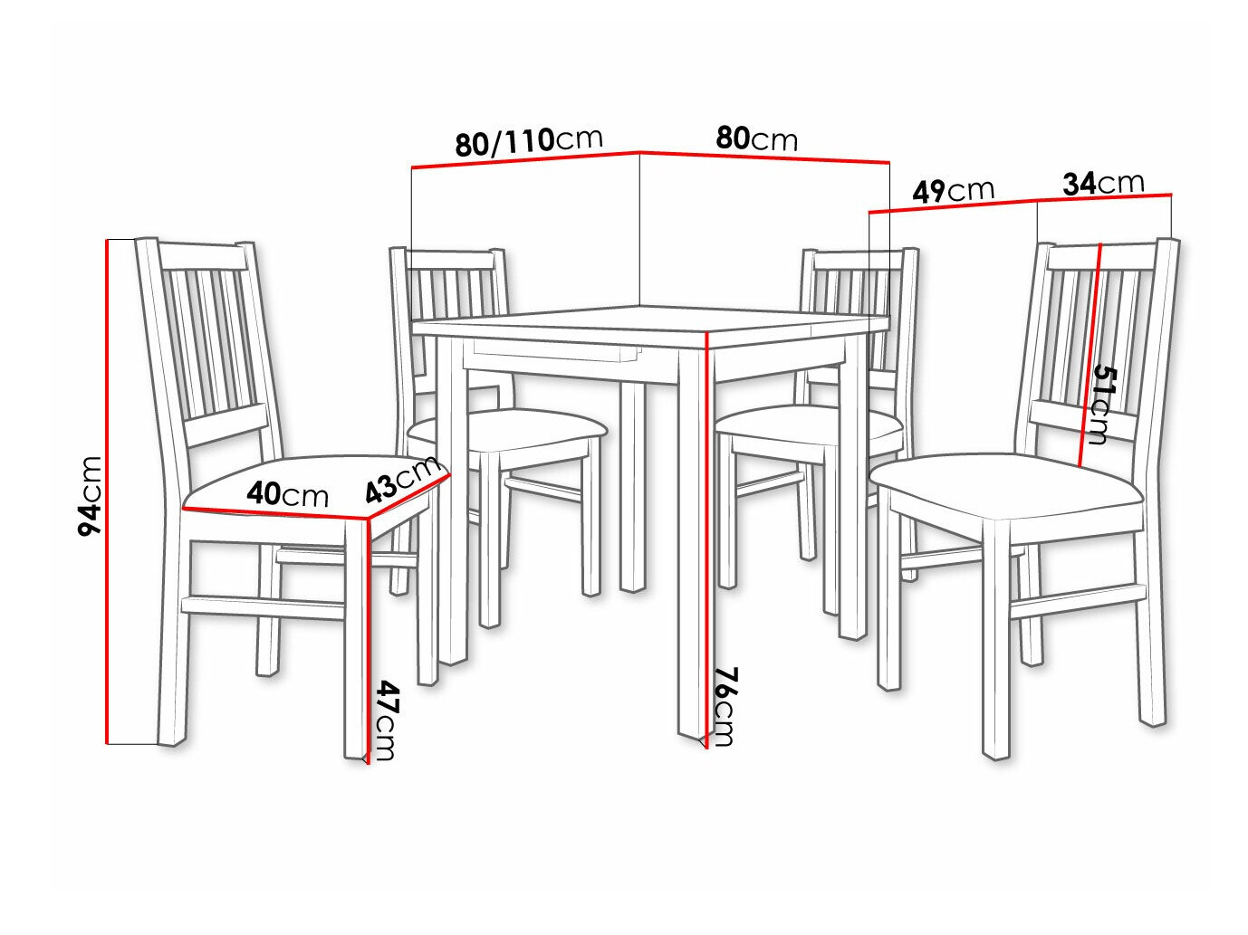 Conjunto de comedor Victorville 275 (Roble Sonoma)