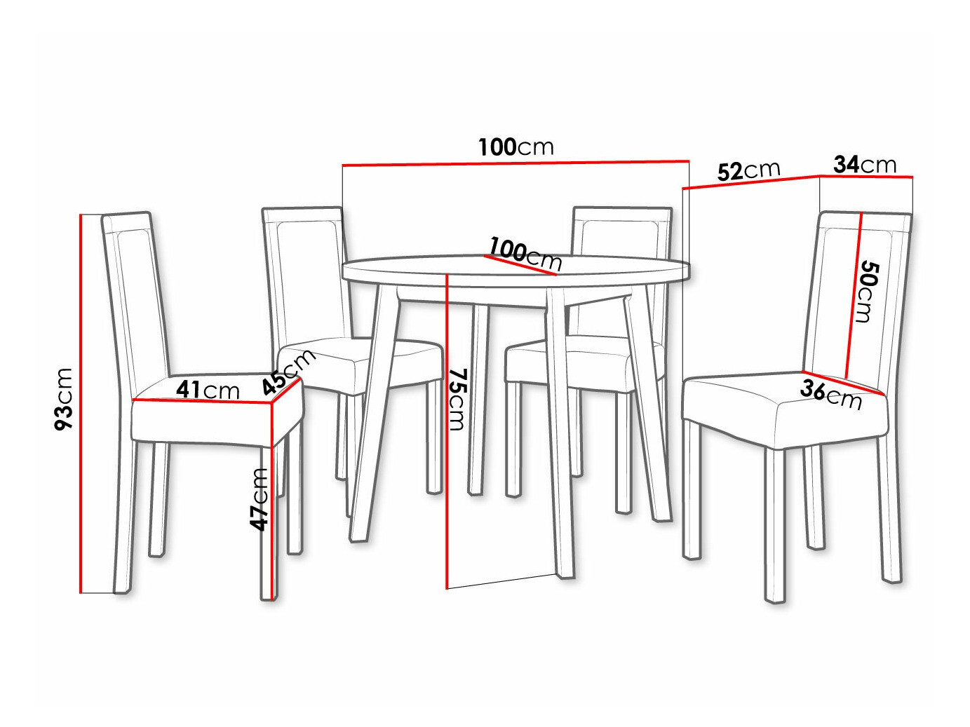 Conjunto de comedor Victorville 304 (Blanco)