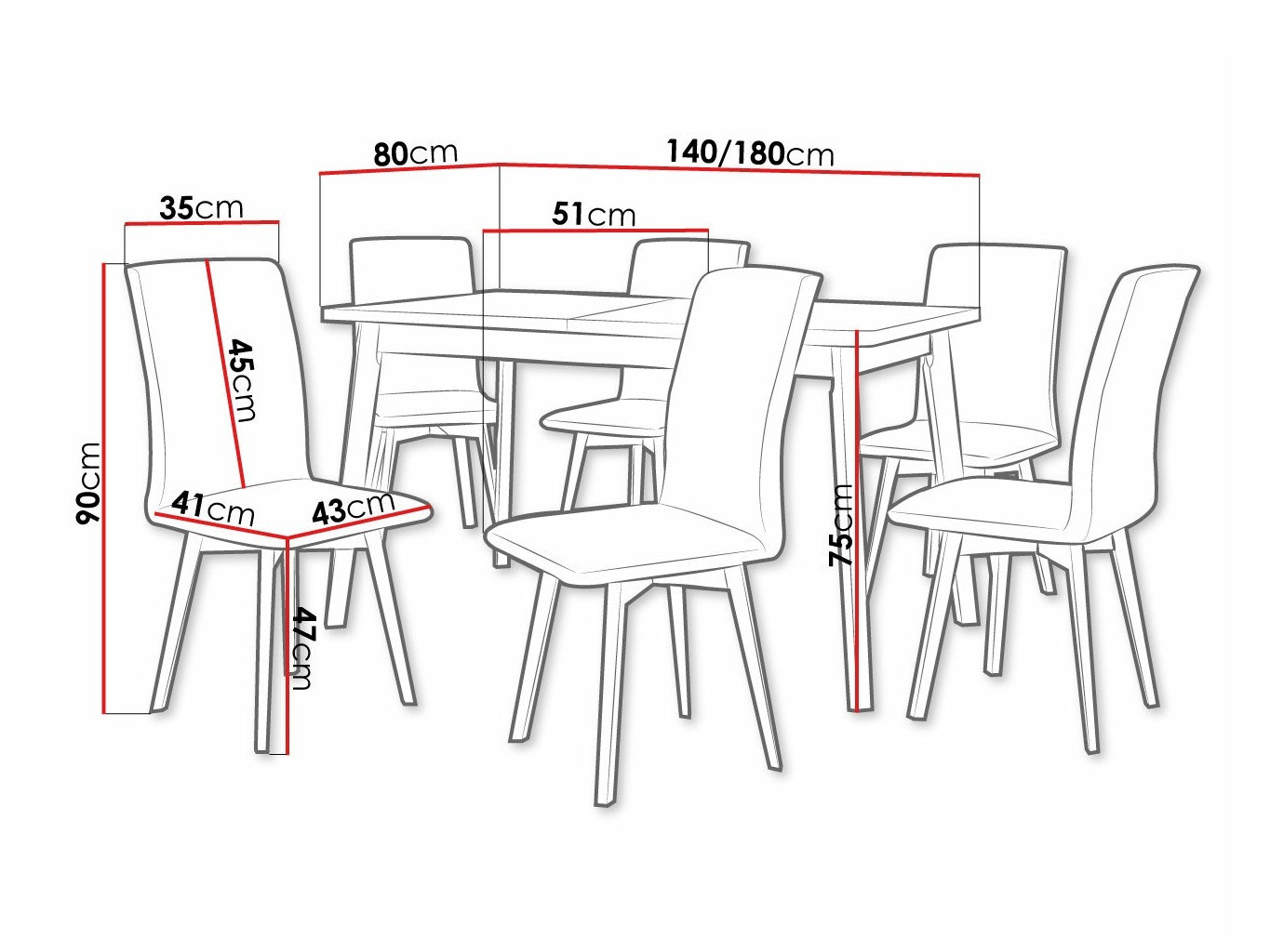 Conjunto de comedor Victorville 324 (Blanco)