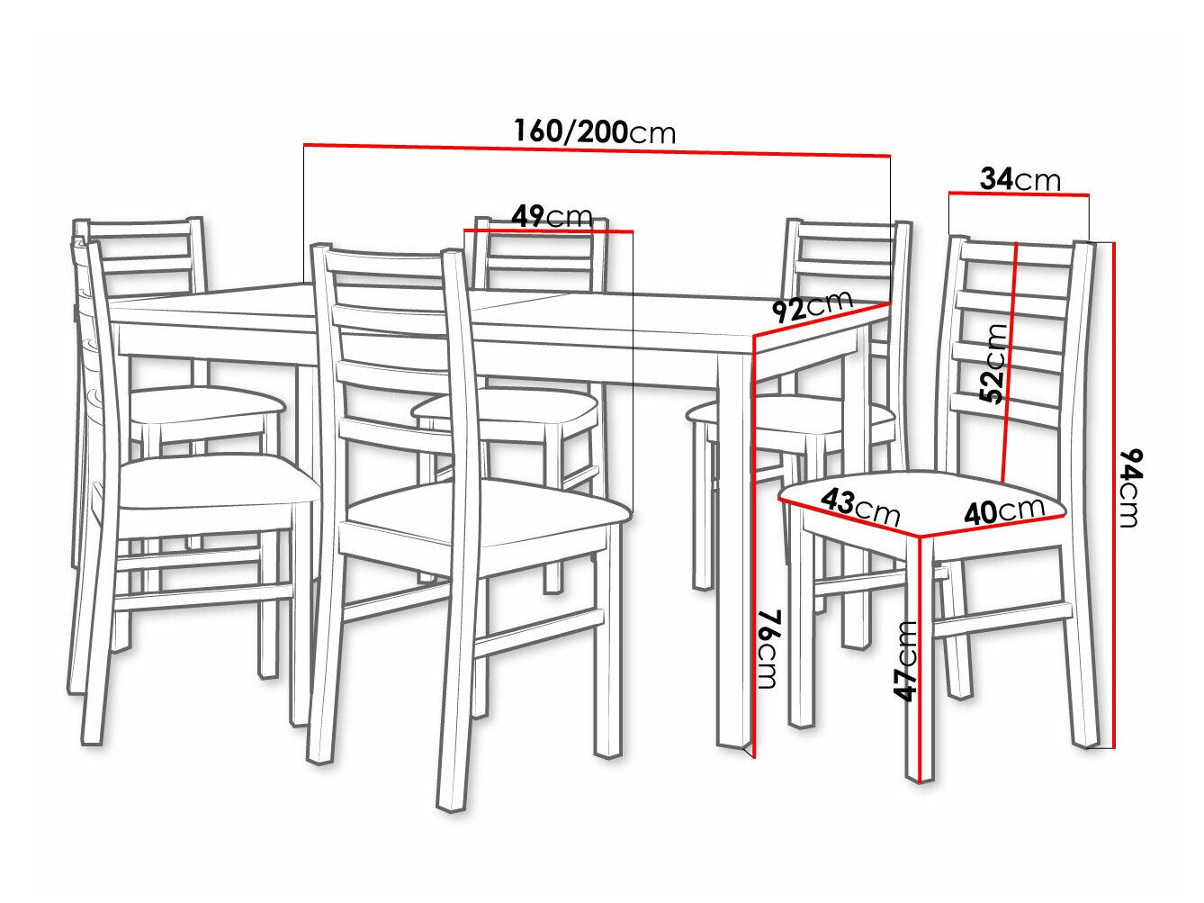 Conjunto de mesas y sillas para comedor Victorville 261 (Roble Sonoma)