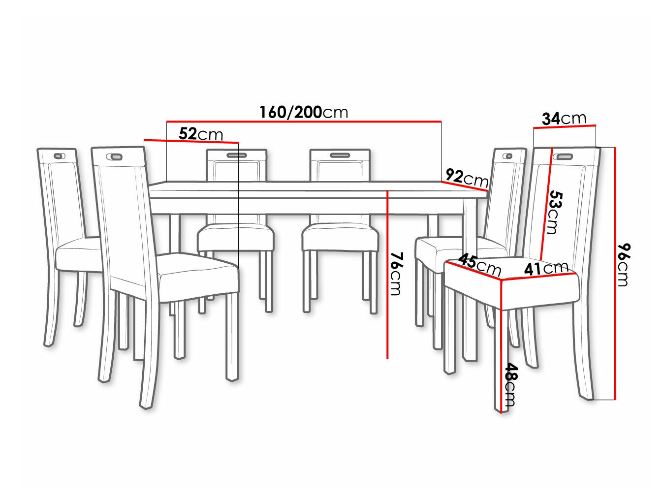 Conjunto de mesas y sillas para comedor Victorville 262 (Nuez)