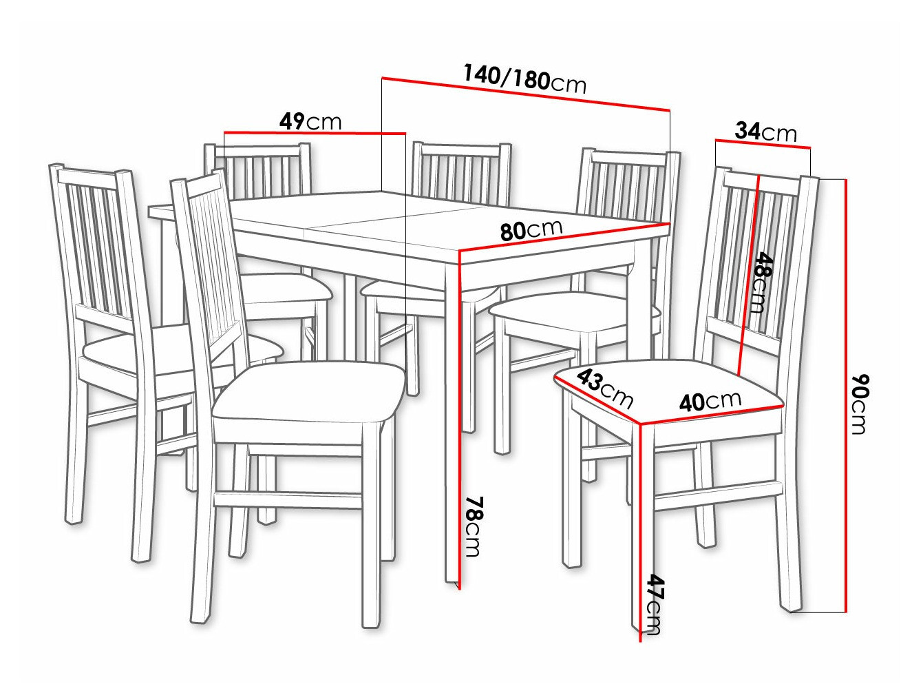 Conjunto de mesas y sillas para comedor Victorville 264 (Blanco)