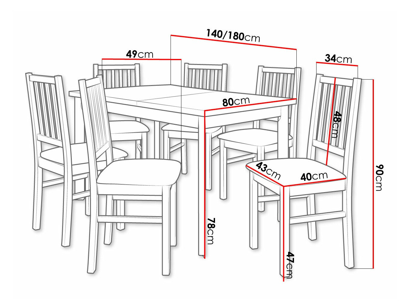Conjunto de mesas y sillas para comedor Victorville 264 (Nuez)