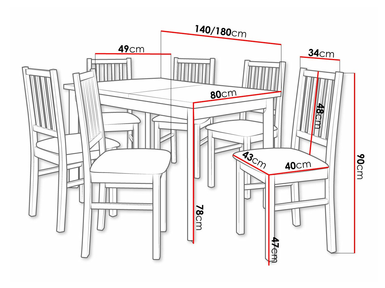 Conjunto de mesas y sillas para comedor Victorville 264 (Nuez)